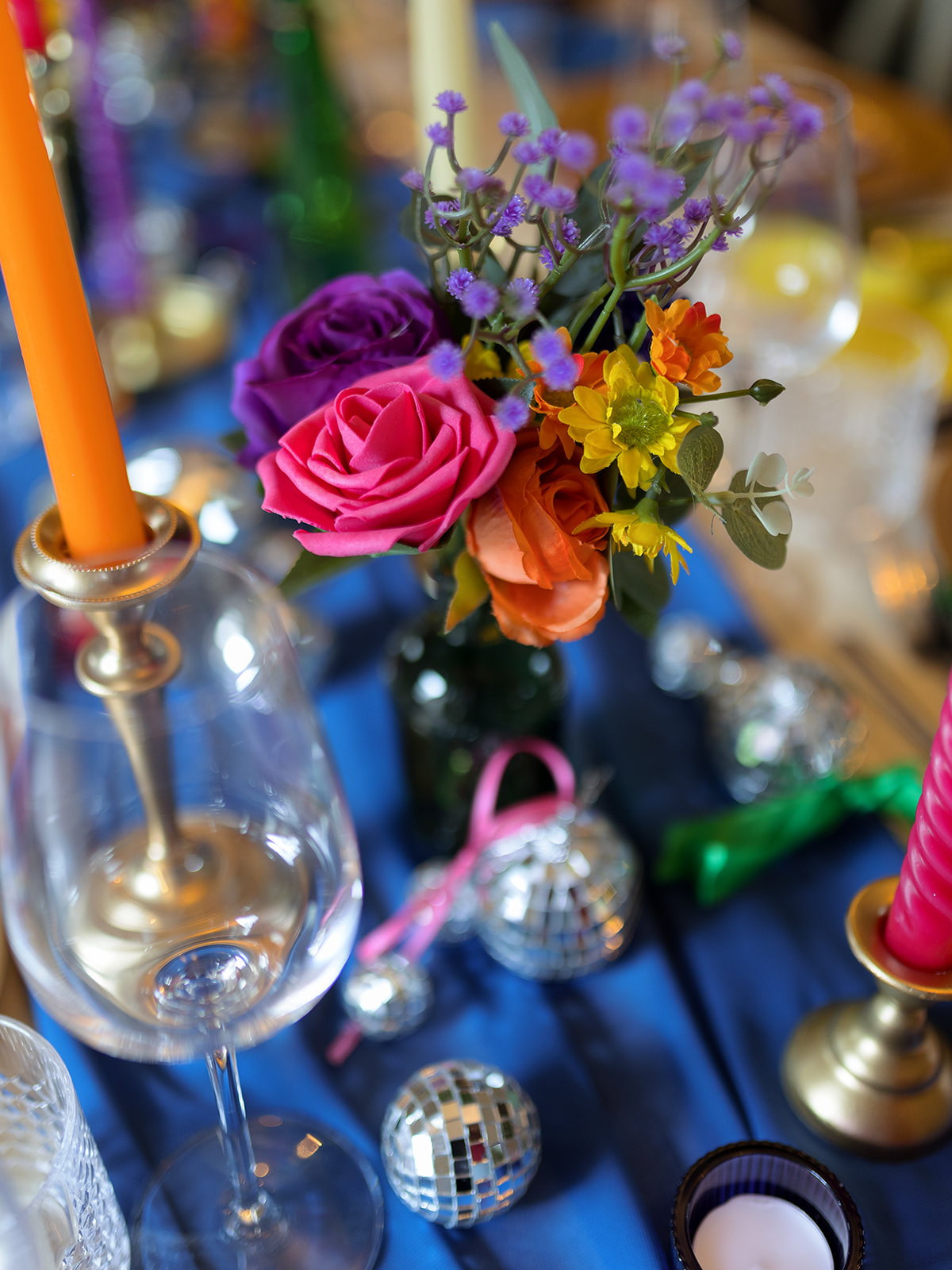 rainbow wedding flowers for bold wedding styling
