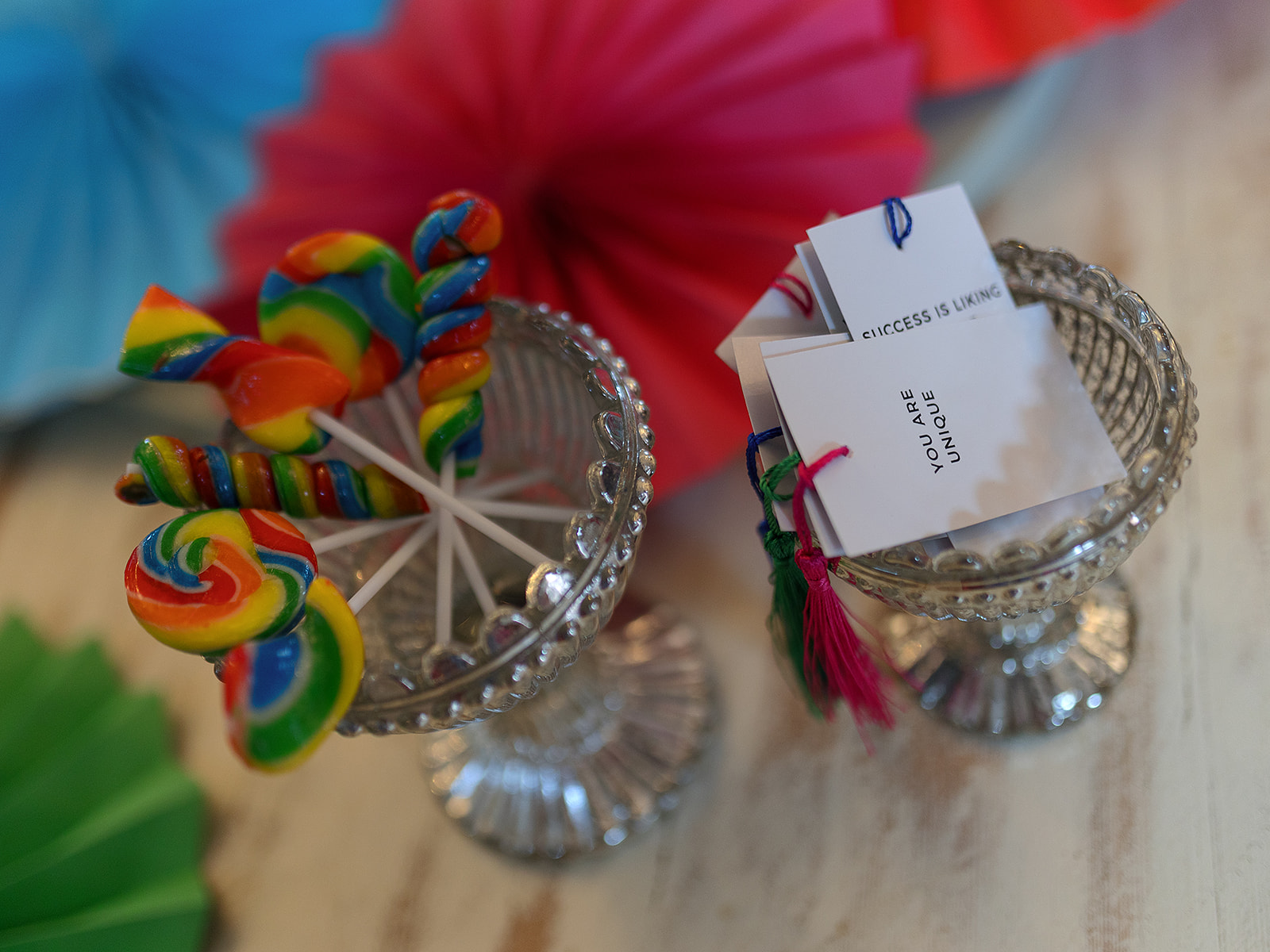 wedding sweet station with motivational quotes