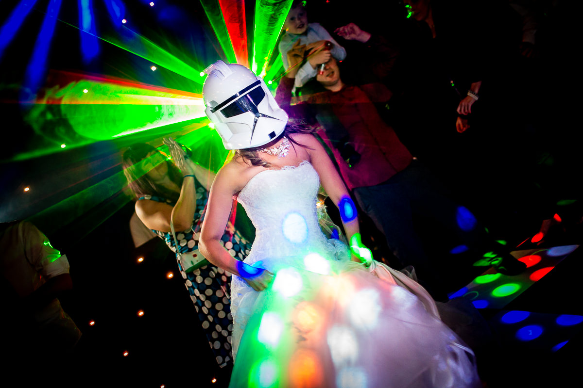 Lina and Tom Wedding Photography - Star wars wedding - disco - alternative wedding - unconventional wedding