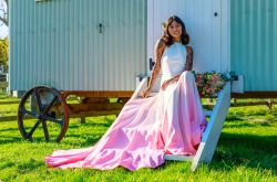 Favourite Lucy Can't Dance unique alternative wedding dress blog - peaches new bridalwear range 2 - pink ombre wedding dress