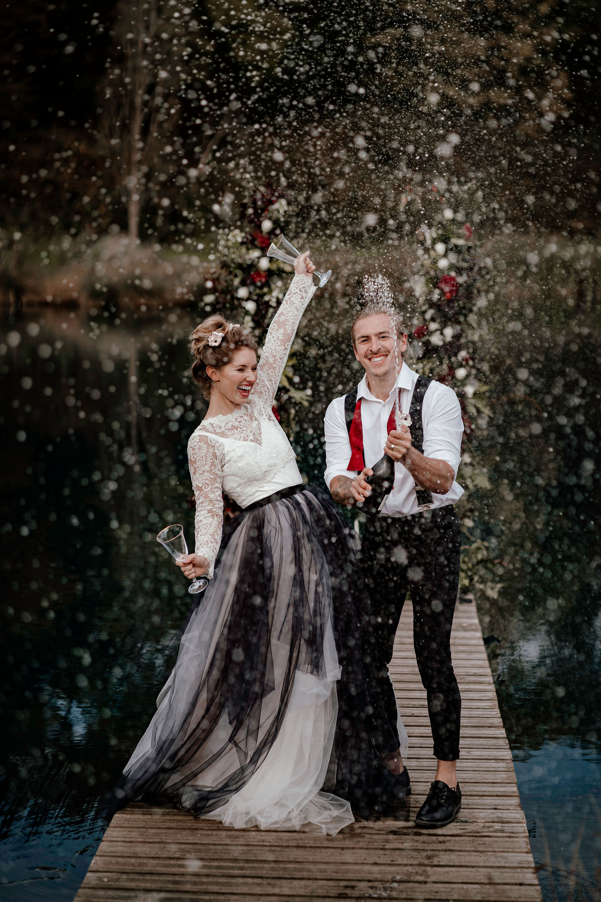 Ryley and Flynn - alternative wedding dress - black and white wedding dress - They will be joining us at our Nottingham wedding fair