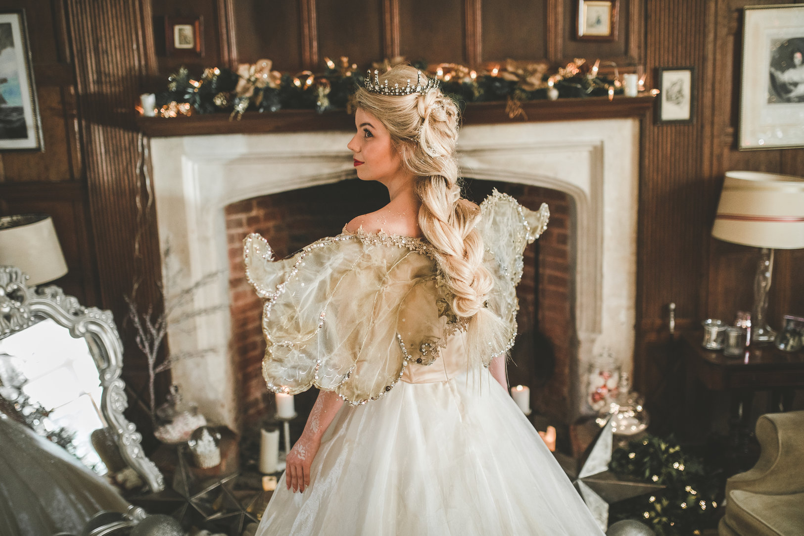 christmas wedding- victoria taylor-christmas fairy- laura beresford- photography-wings