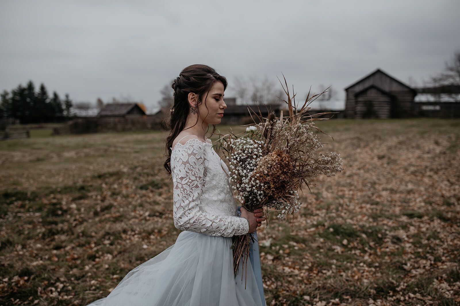 rustic winter wedding- wild honey weddings- boquet