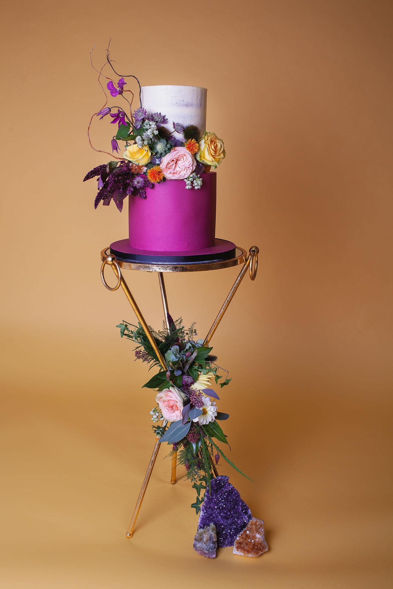 Abundance crystals- colourful wedding- cake