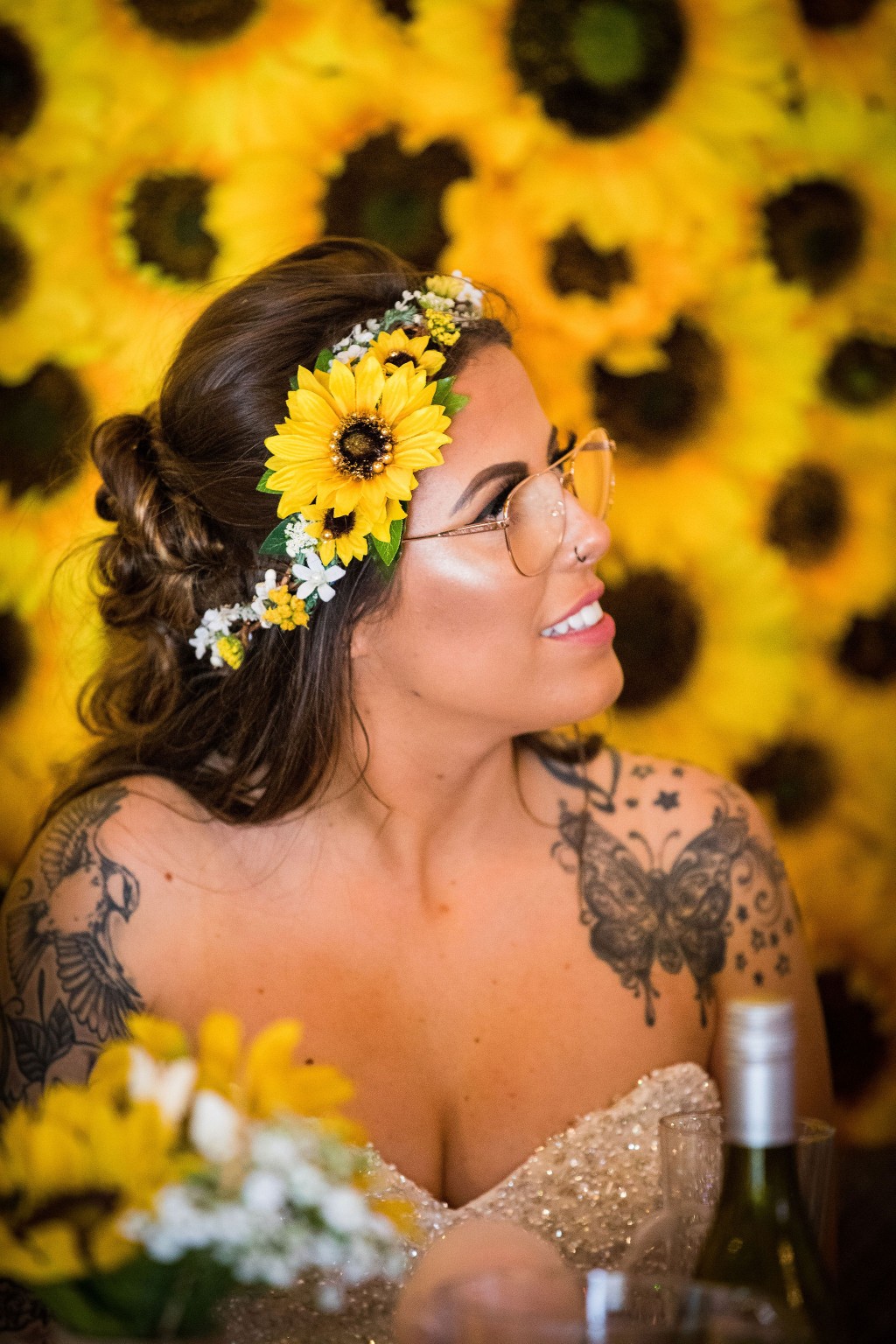 Harriet&Rhys Wedding - Magical sunflower wedding - sunflower bride