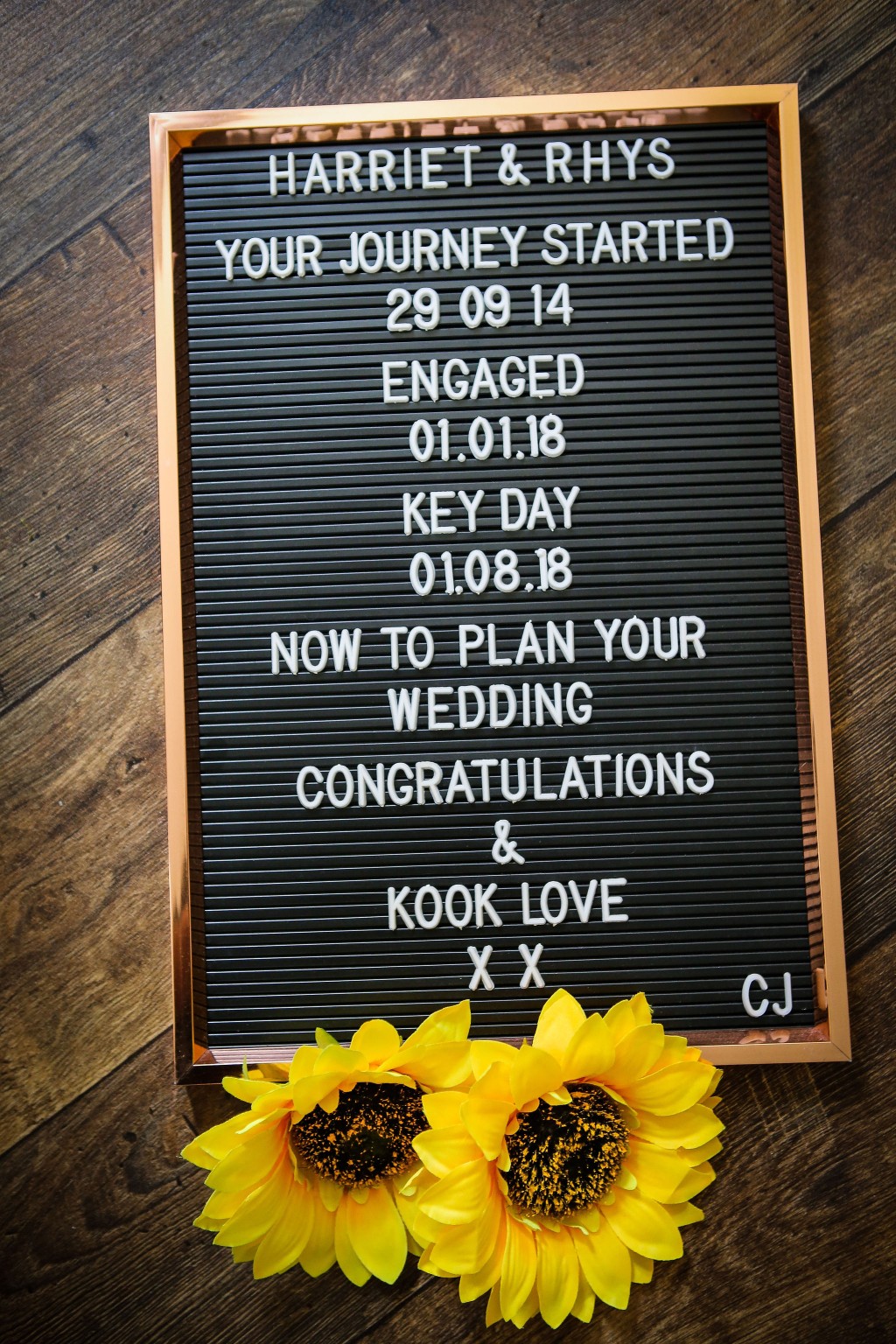 Harriet&Rhys Wedding - Magical sunflower wedding - sunflower key events timeline
