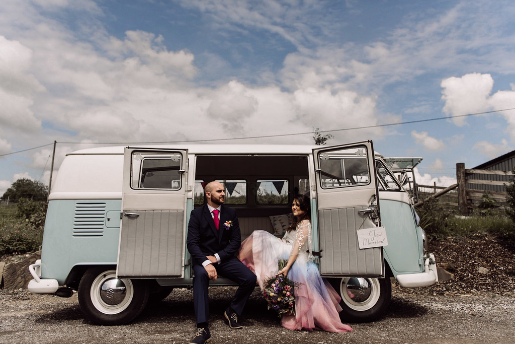 Ombre Wedding- Emma Ryan Photography- Ombre Wedding Dress- Rainbow Wedding- Colourful Wedding- Farm Wedding- Unconventional Wedding- Alternative Wedding- Unique Bridalwear- Quirky Wedding Dress