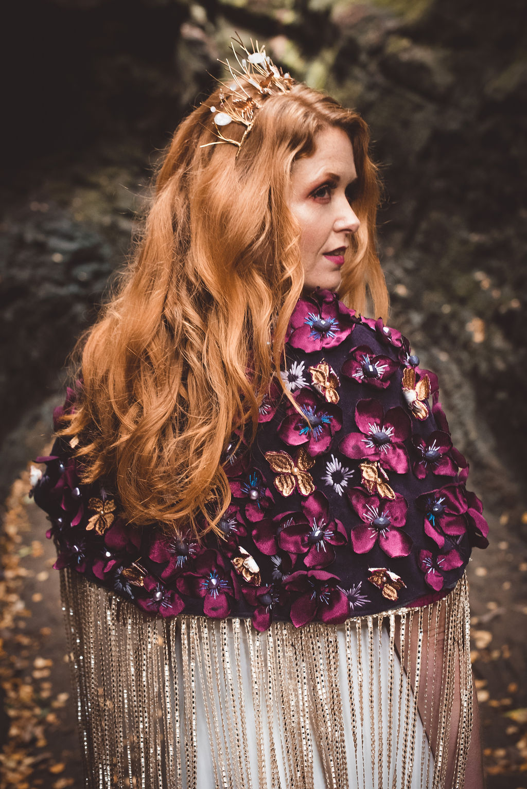 Autumn Wedding, Fantasy Wedding, Winter Wedding, Unconventional Wedding, Alternative Wedding, Alternative Wedding Dress- Bridal Cape- Unique Wedding Ideas