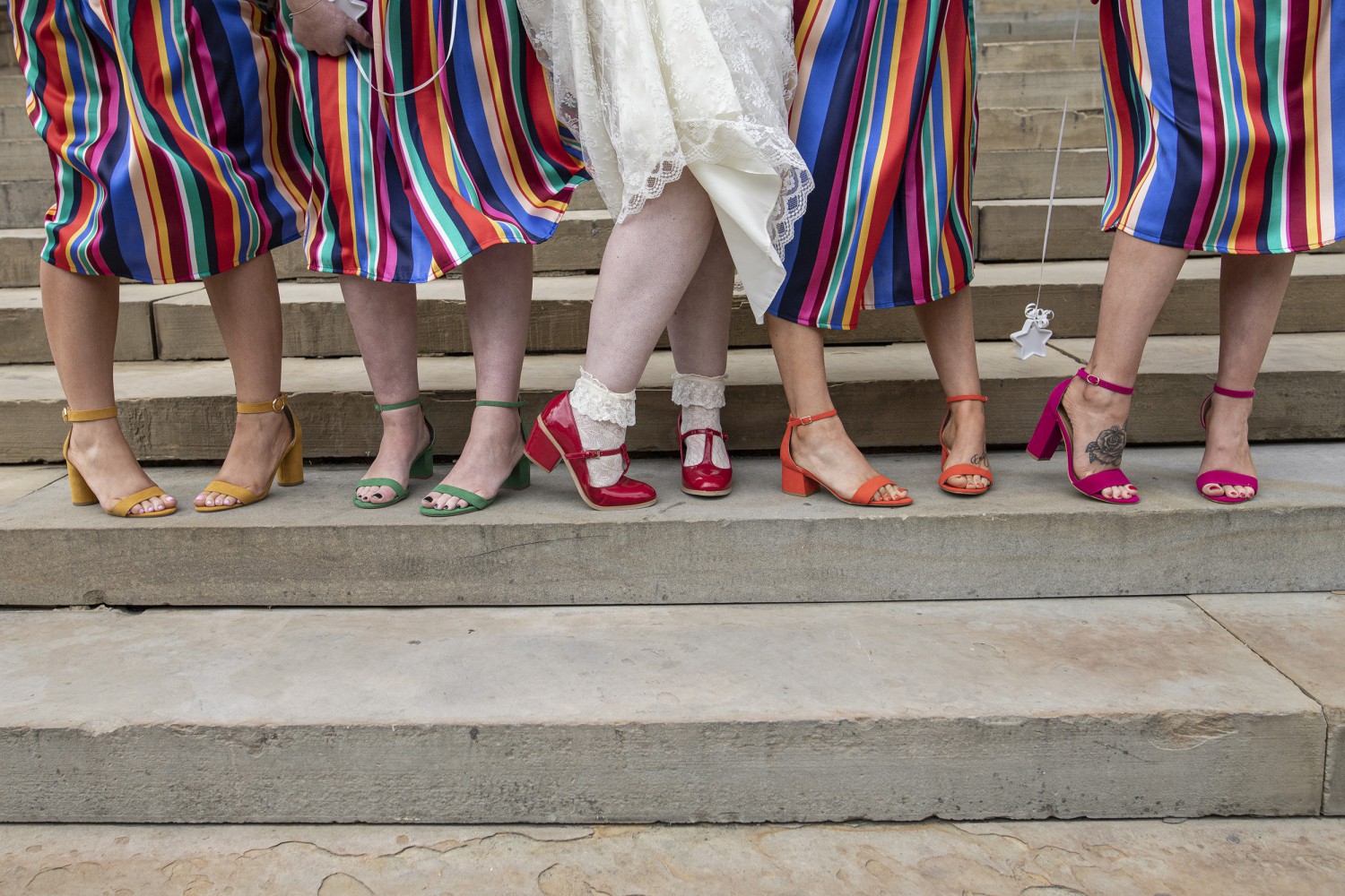 Rainbow DIY Wedding- Stephanie Butt Photography-Colourful Wedding- Unconventional Wedding- Alternative Wedding- Rainbow Wedding, Unique Bridesmaids Dresses