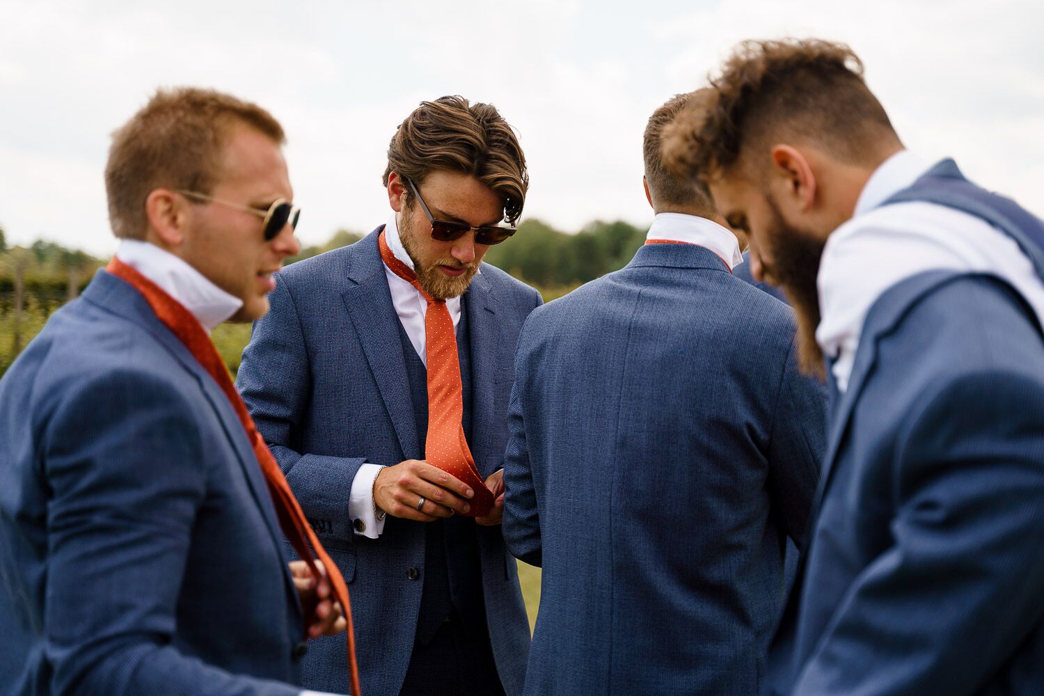 Getting Married Abroad- Grooms Perspective- Wedding Planning for Men- Unconventional Wedding- Katherine And Her Camera- Best men putting on their ties