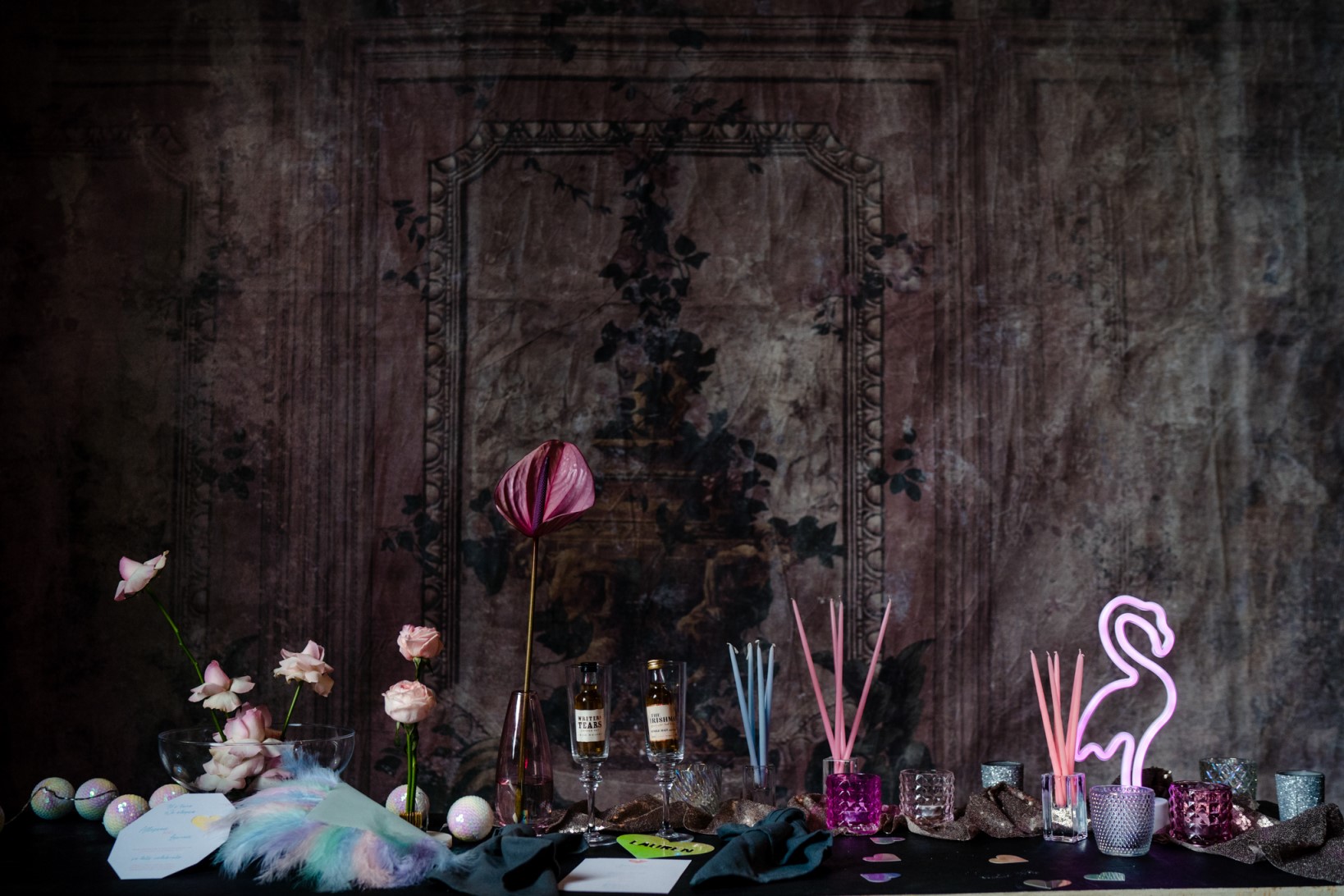 Individual Wedding Inspiration- Alexandra Fehér Photography- unique wedding inspiration-rock and roll wedding inspiration- neon wedding- lgbtq wedding- same sex wedding- pastel wedding decor- unique wedding decor- industrial wedding venue