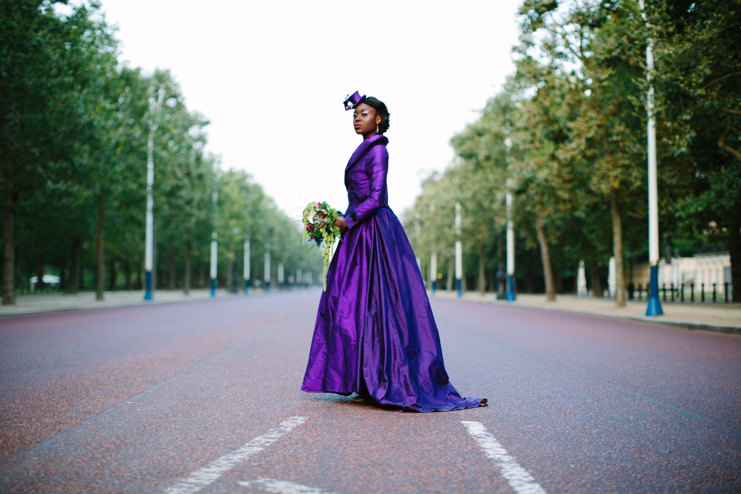 purple wedding dress - burlesque wedding - alternative bridal wear - unique wedding dress - unique wedding coat - coloured wedding dress