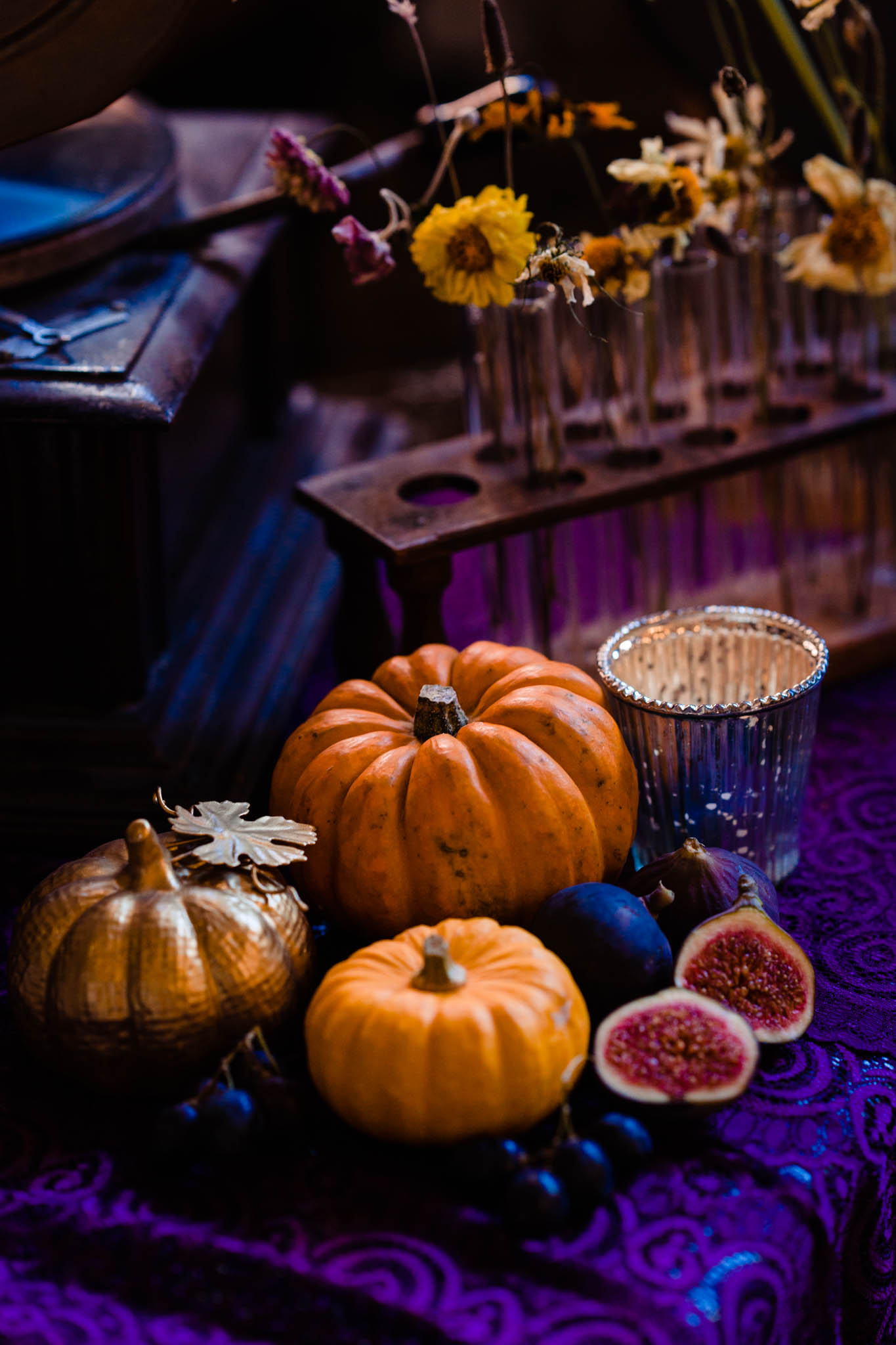 pumpkin wedding decor - halloween wedding - quirky autumn wedding