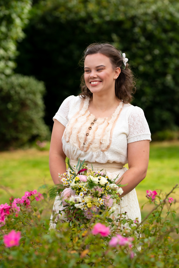 garden micro-wedding - cottagecore wedding dress - simple elopement - romantic garden wedding - small wedding inspiration