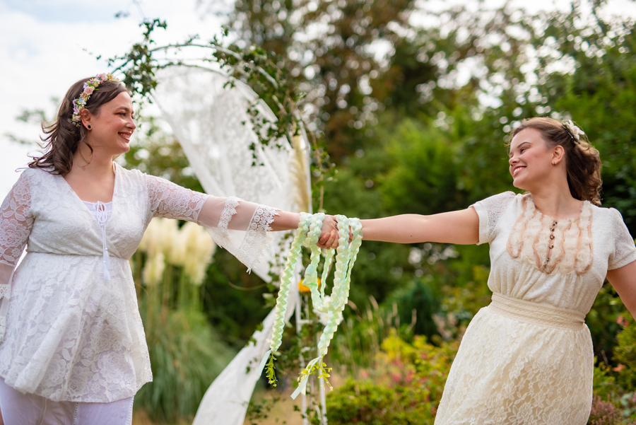 garden micro-wedding - cottagecore wedding - simple elopement - romantic garden wedding - small wedding inspiration - handfasting ceremony - small wedding ceremony