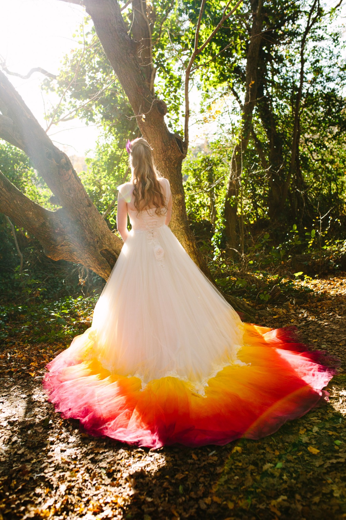 ombre wedding dress - dip dye wedding dress - alternative wedding dress - alternative bridal wear - colourful wedding dress - autumn wedding dress