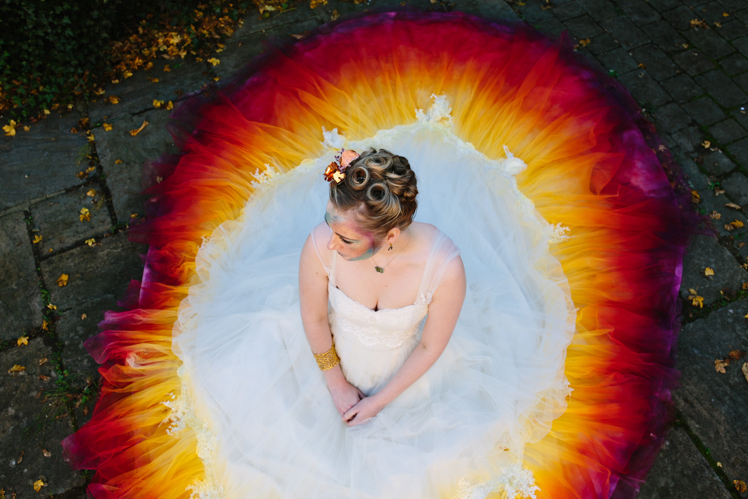 ombre wedding dress - dip dye wedding dress - alternative wedding dress - bespoke bridal wear - colourful wedding dress