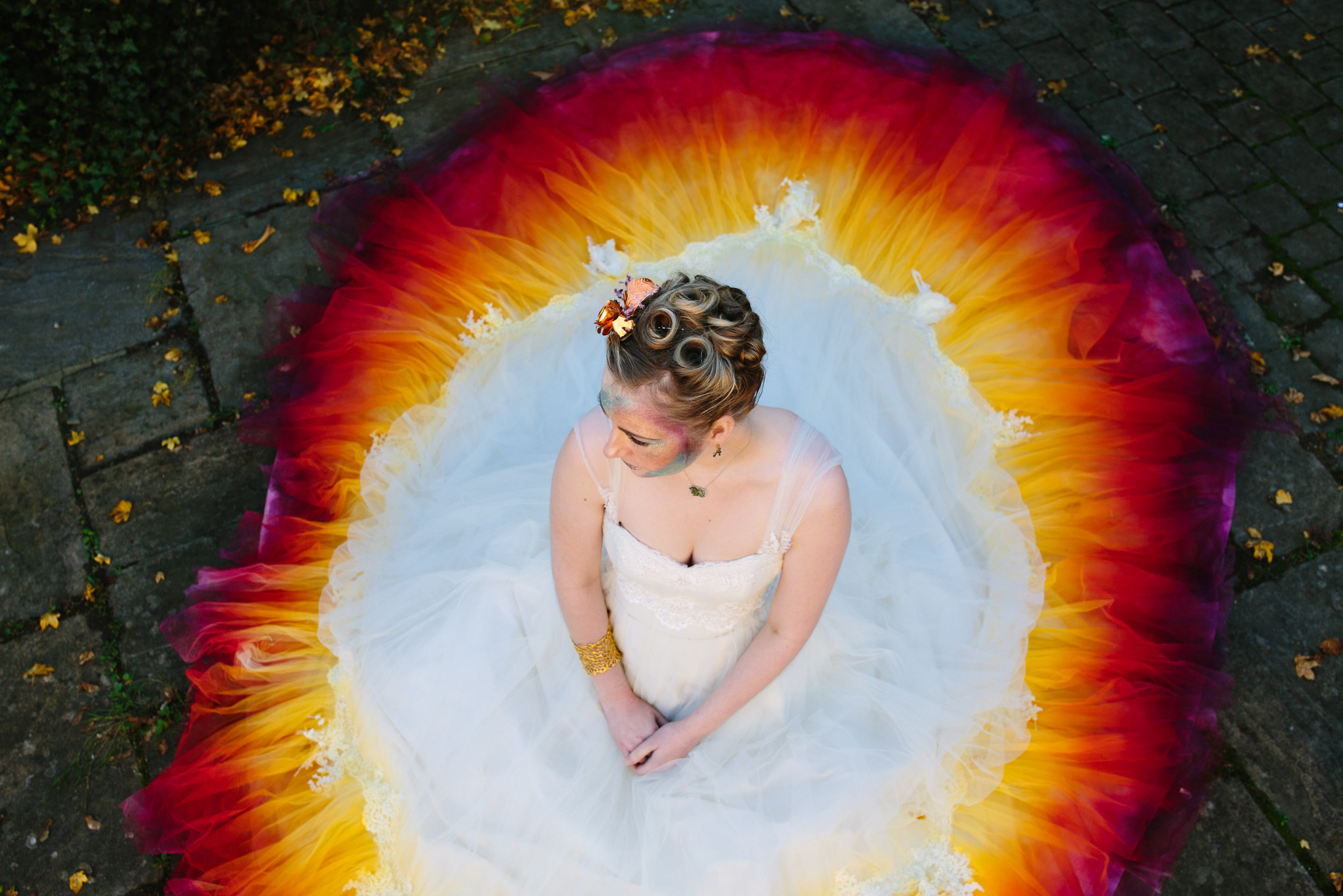 ombre wedding dress - dip dye wedding dress - alternative wedding dress - unique bridal wear - colourful wedding dress