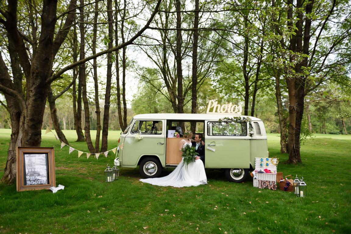 wedding camper van - camper van photo booth - festival wedding ideas - buttercup bus - unconventional wedding