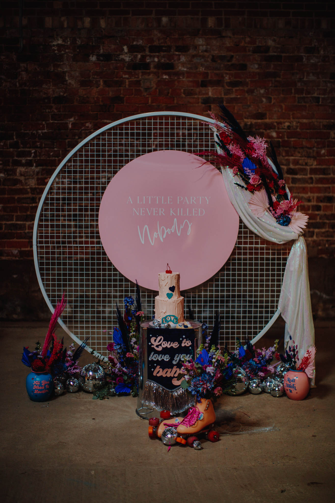 roller disco wedding - alternative wedding - unconventional wedding - alternative wedding styling