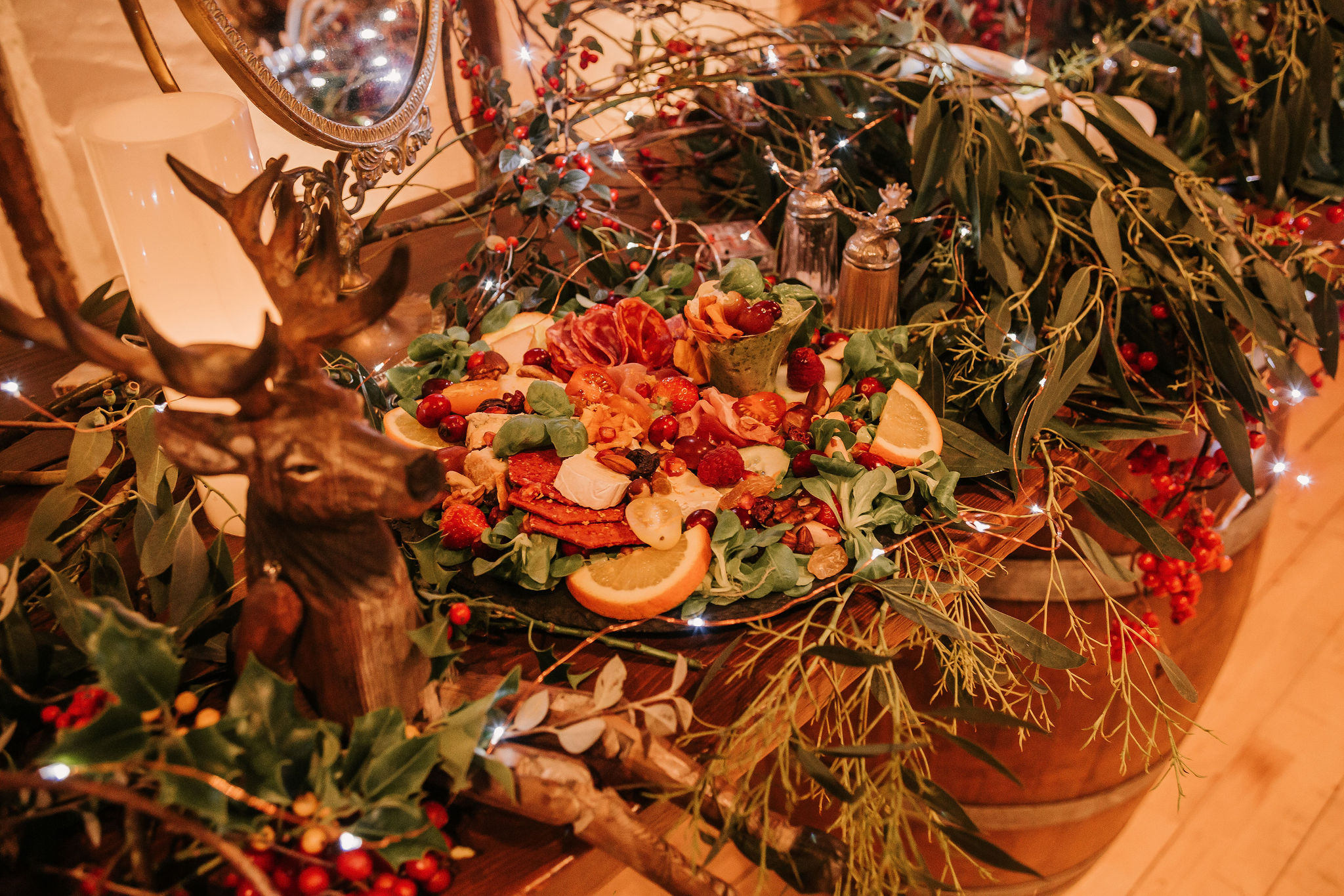 wedding grazing table - winter wedding decor - unique wedding ideas - unconventional wedding