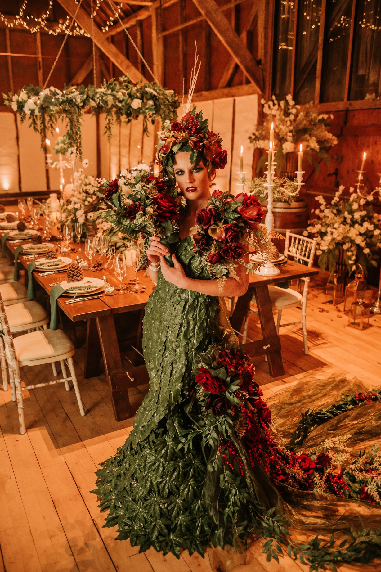 enchanting winter wedding - unique bridal style - artistic bridal dress - unconventional wedding