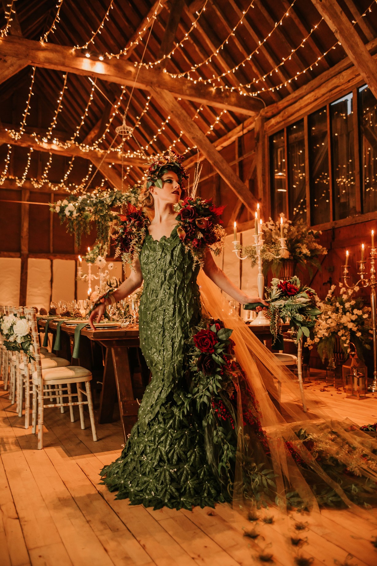 enchanting winter wedding - avant garde wedding dress - unique wedding ideas - alternative wedding wear