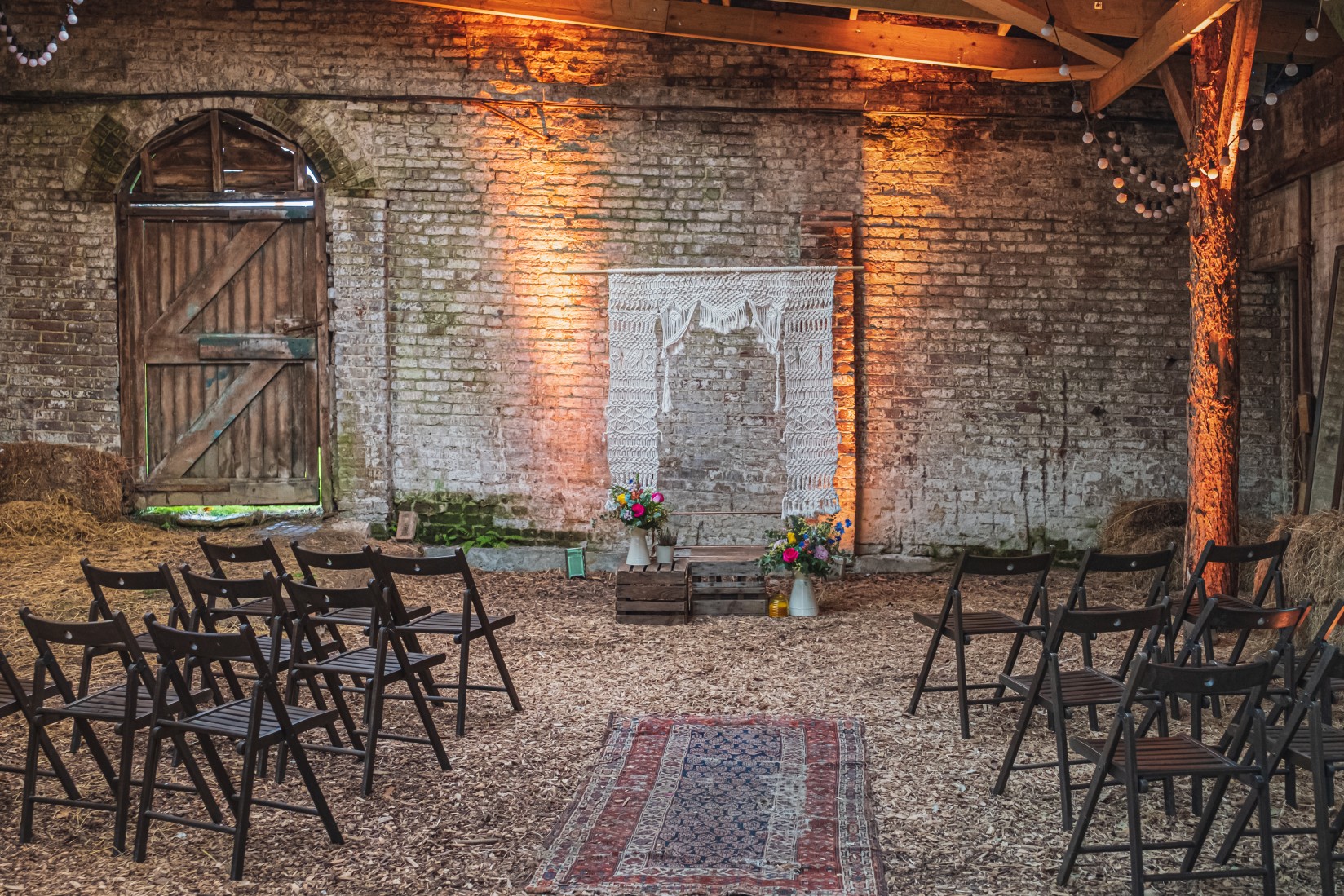 colourful micro wedding at patricks barn - unique wedding ceremony - outdoor wedding ceremony - bohemian wedding ceremony - sussex wedding venue