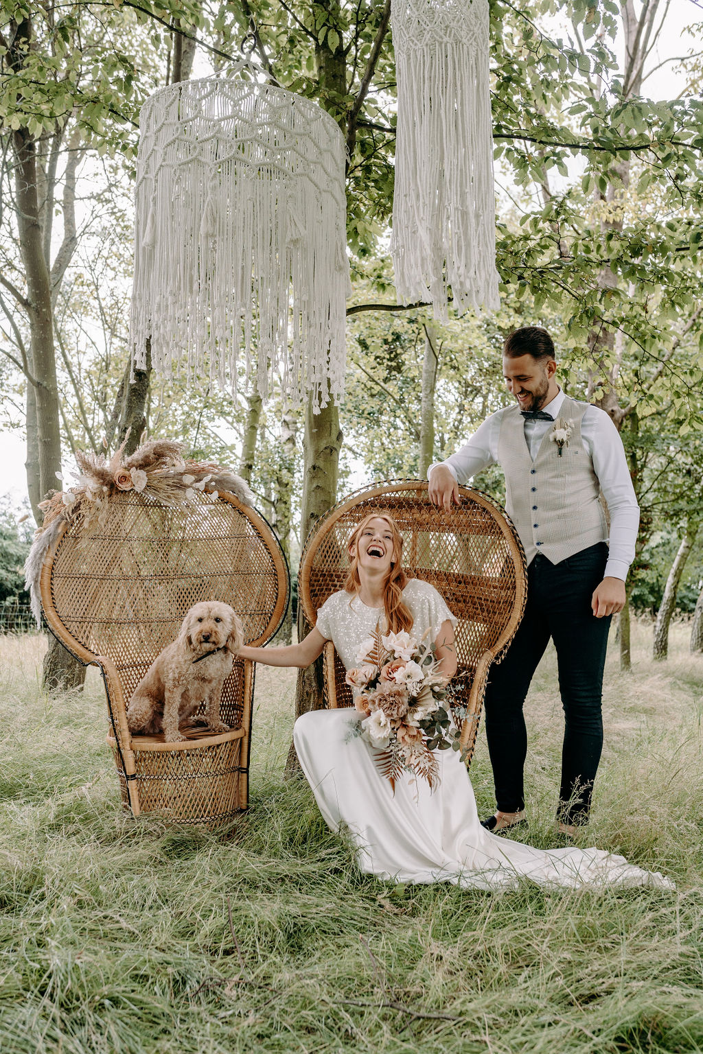 sustainable boho wedding - vintage wedding styling - wedding chair rental - wedding wicker chair - bohemian wedding - small wedding