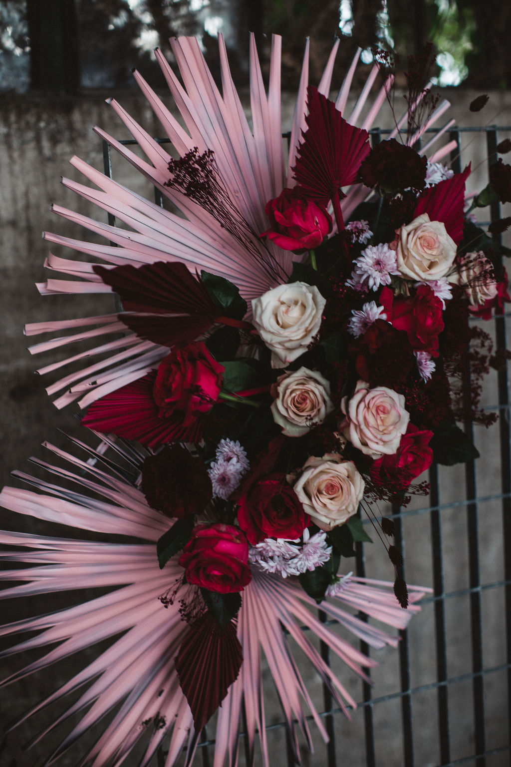 modern industrial wedding - alternative wedding - unconventional wedding - edgy wedding - unique wedding flowers - alternative wedding flowers - pink wedding flowers