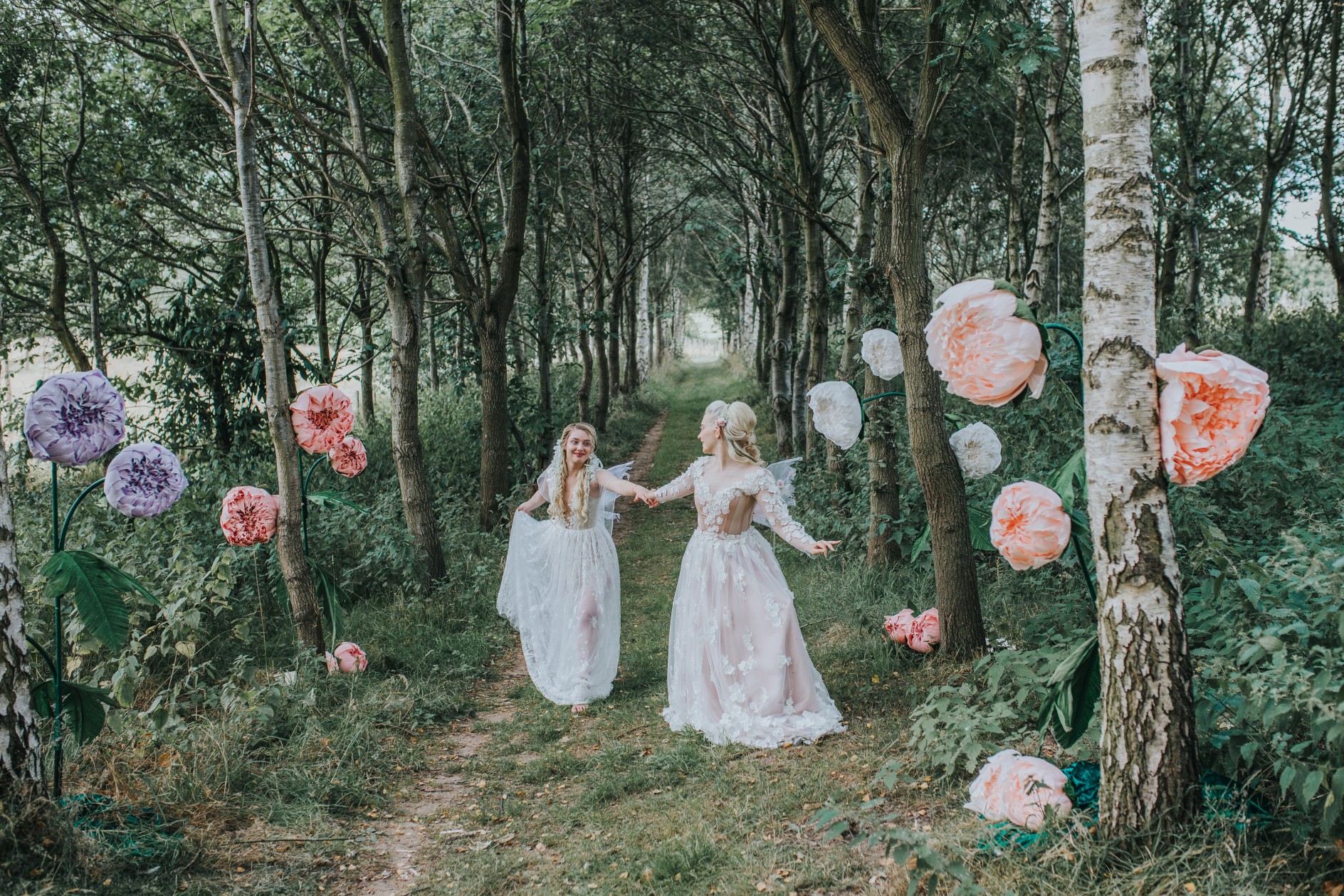 fairy wedding - whimsical wedding - magical wedding - elegant wedding dress - woodland wedding