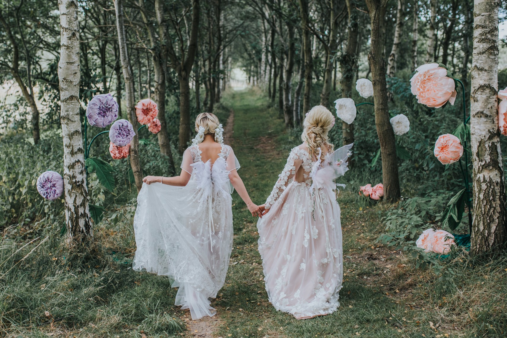 fairy wedding - whimsical wedding - magical wedding - elegant wedding dress - woodland wedding decor - forest wedding - wedding paper flowers