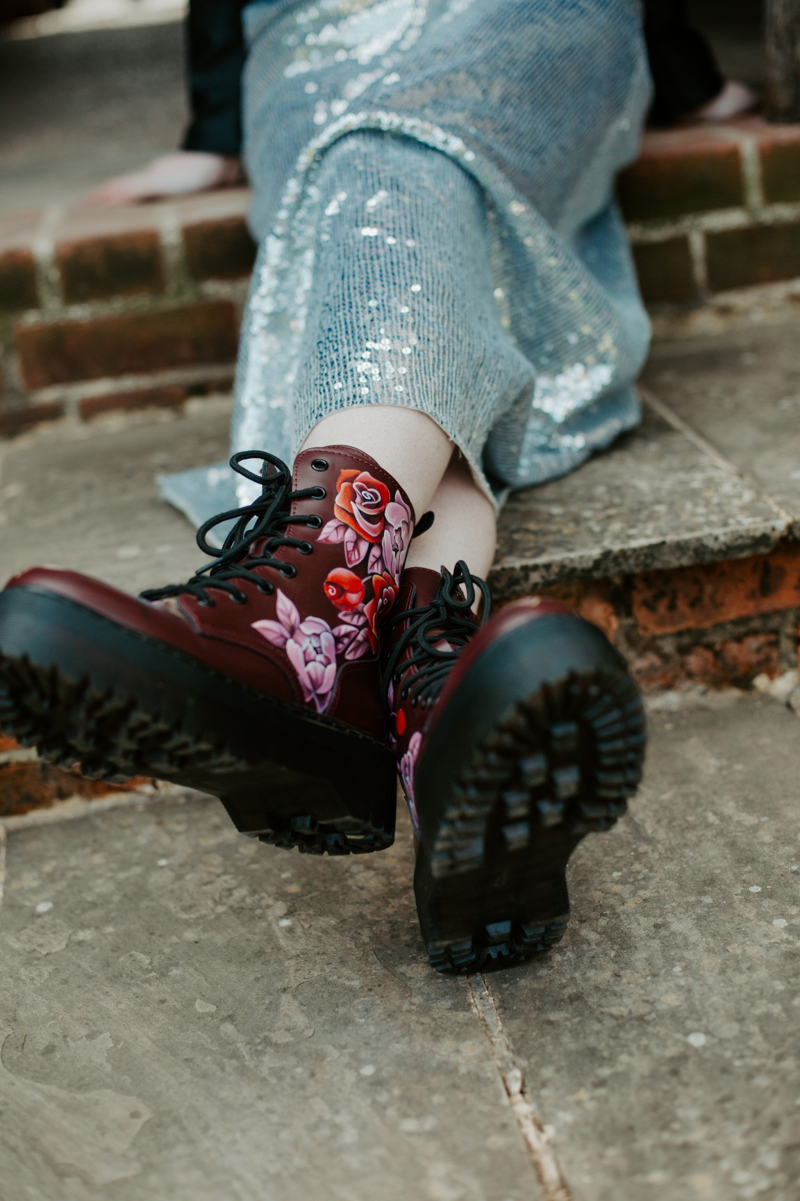 rock and roll wedding - edgy wedding inspiration - hand painted doc martens - wedding hand painted dr martens - unique wedding shoes