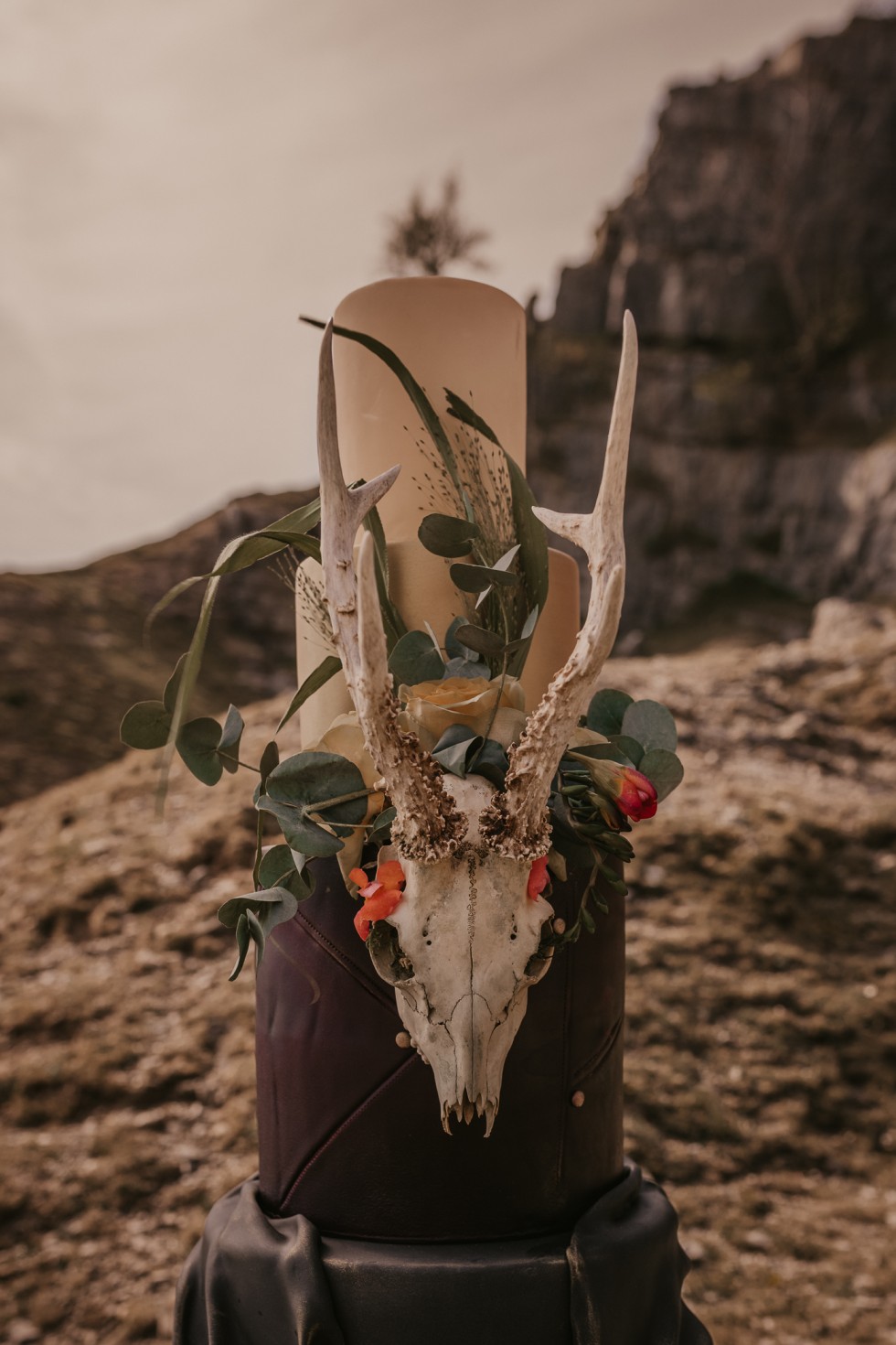 viking wedding cake - alternative wedding cake - skull wedding cake - gothic wedding cake - boho wedding cake - wild wedding - skull wedding