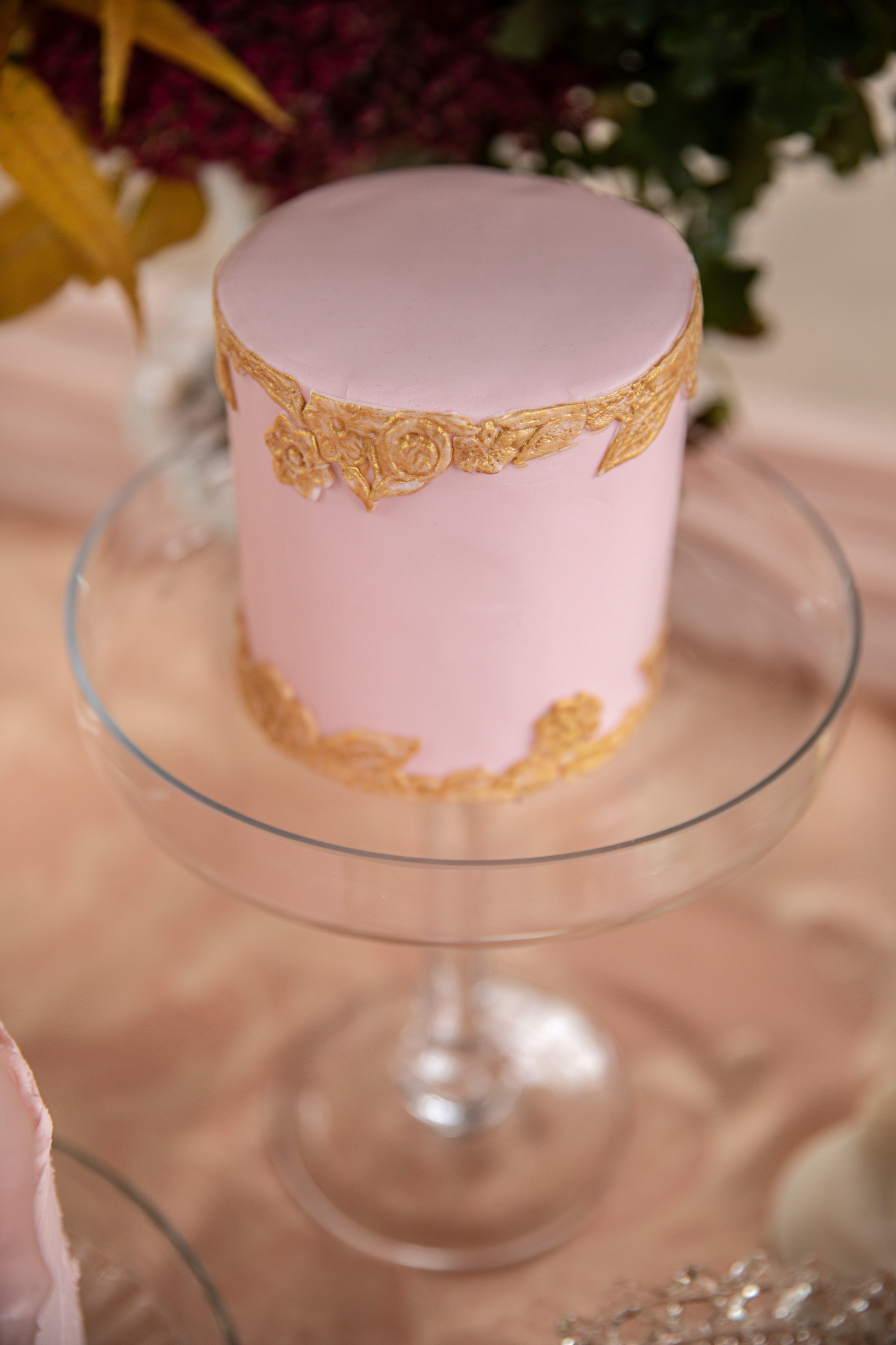 pink wedding cake - small wedding cake - mini wedding cake