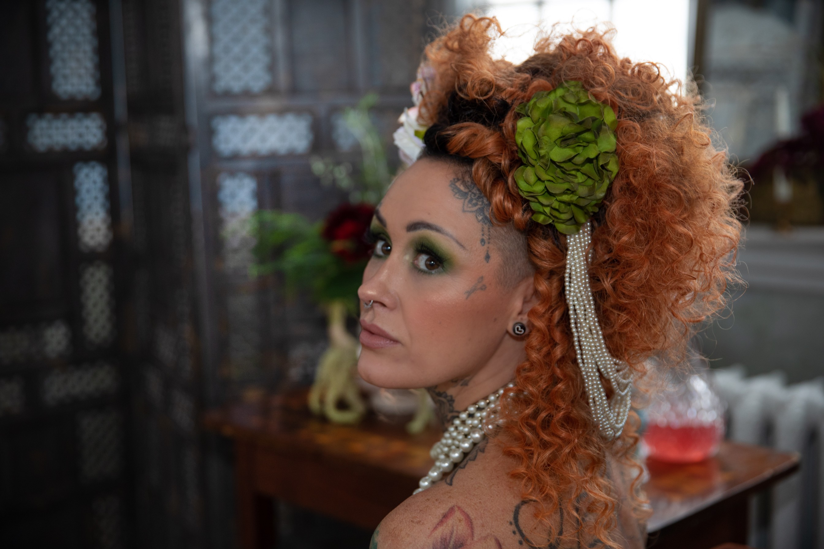 bridgerton wedding - regency wedding - themed wedding - unique bridal hair - alternative bridal look - vintage wedding accessories