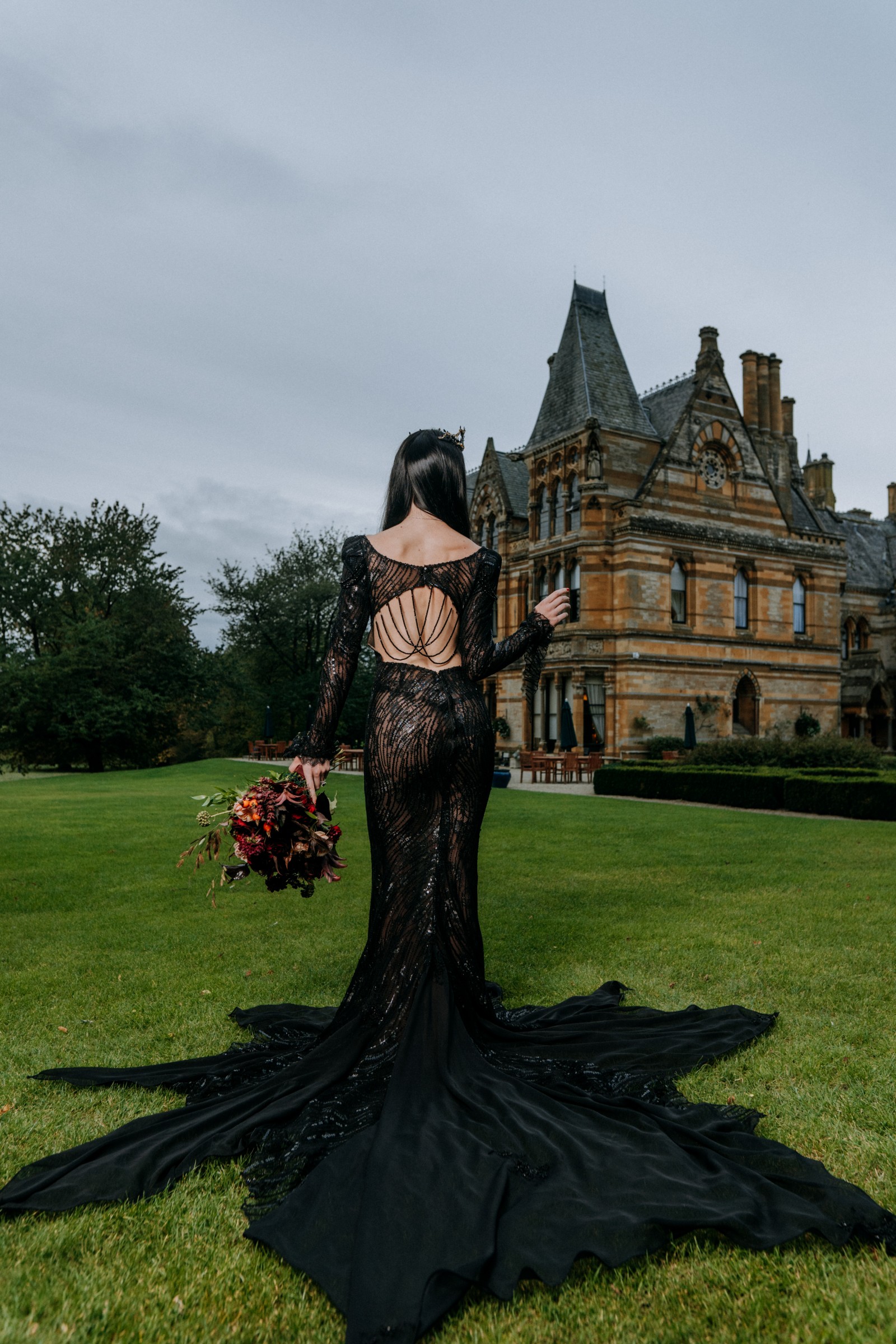 black wedding dress - gothic wedding dress - alternative wedding dress
