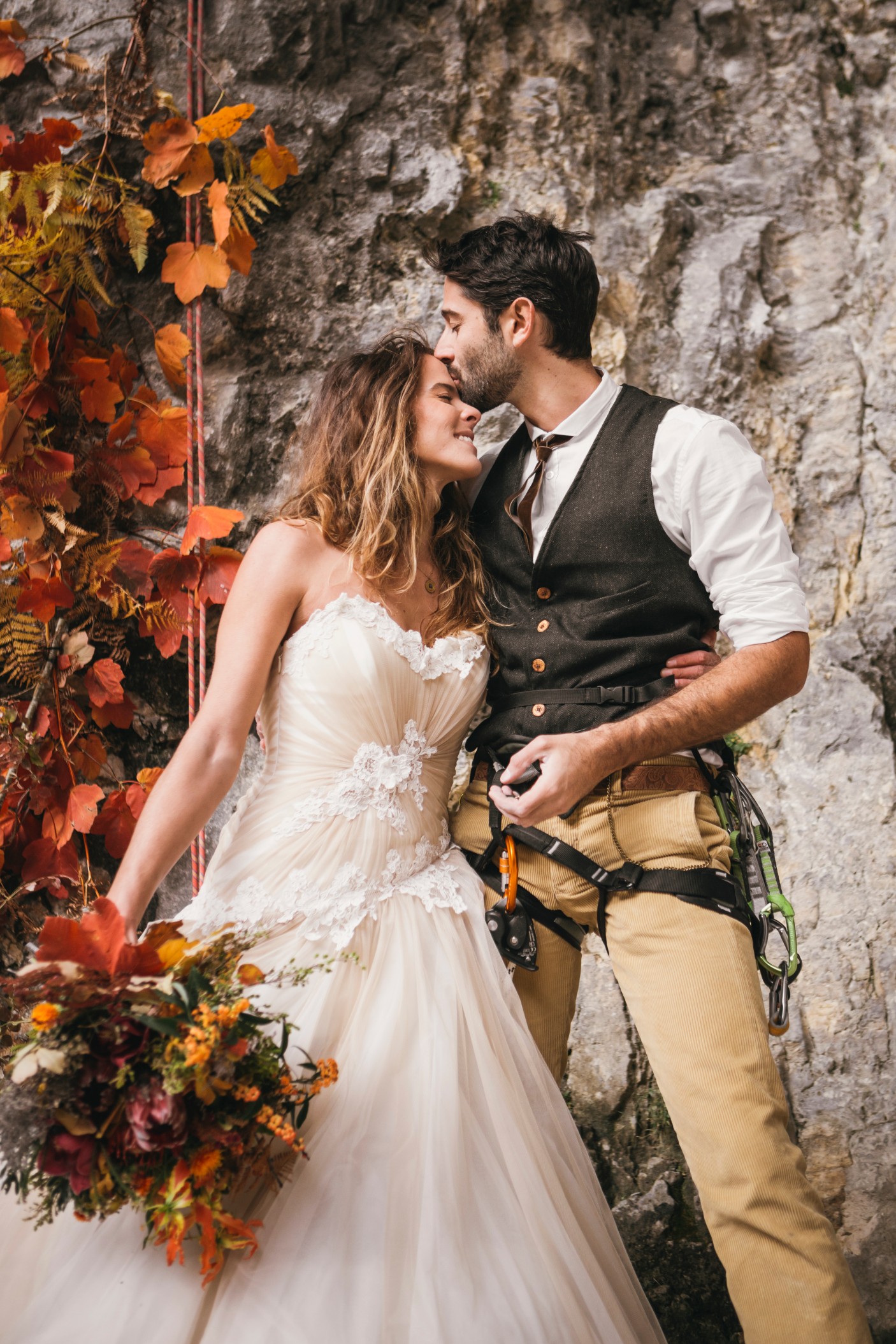 rock climbing wedding - adventure wedding - italy nature wedding - unique outdoor elopement