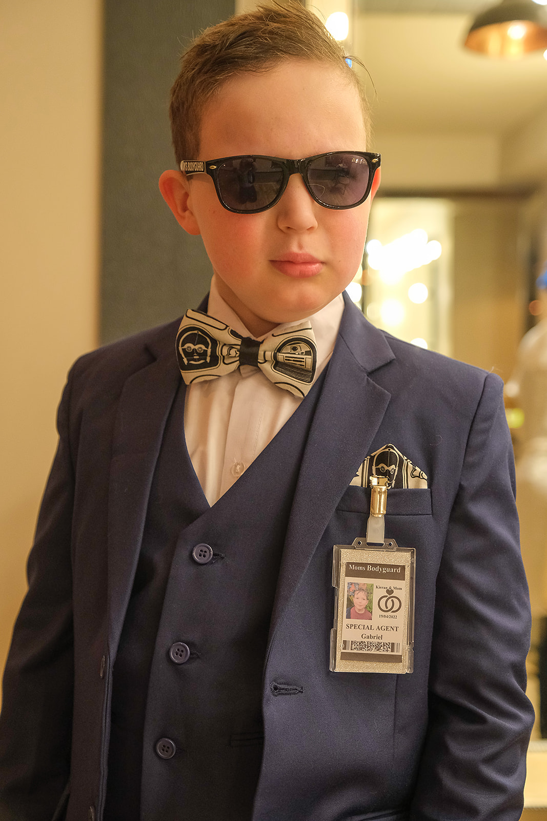 secret agent costume for son of bride - fun wedding ideas for kids