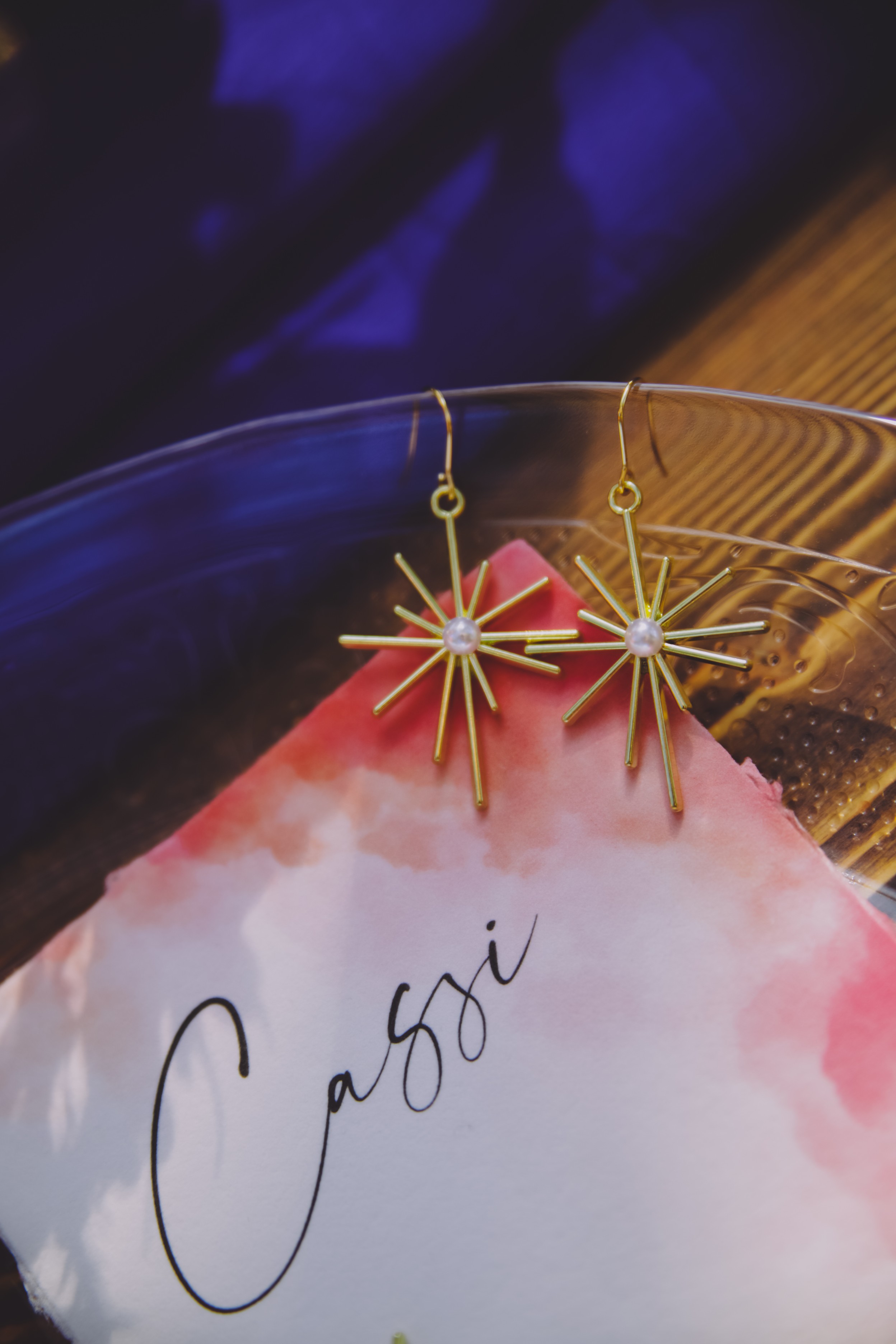 star earrings for bride - unique wedding jewellery - celestial earrings