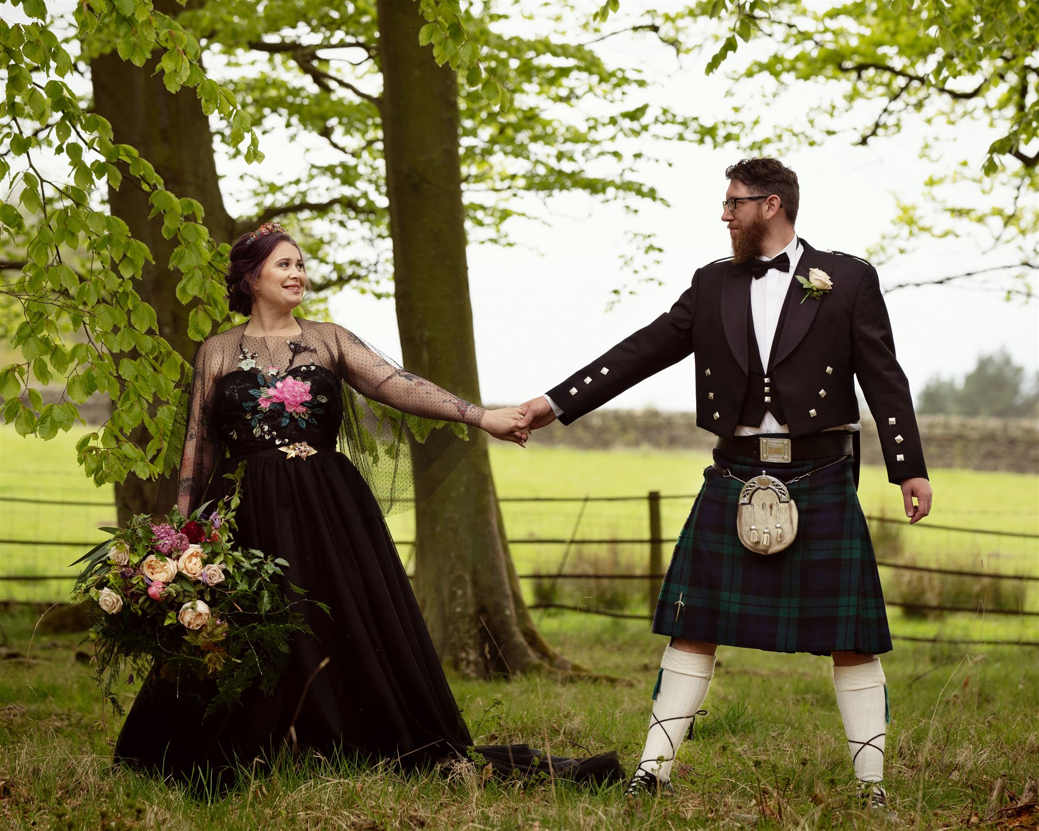 alternative woodland wedding - gothic forest wedding - unique wedding wear