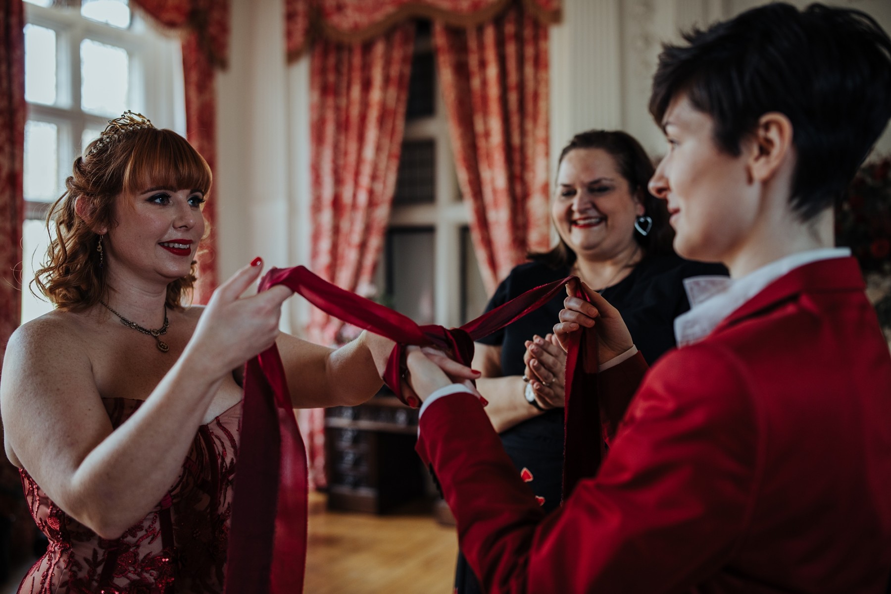 handfasting wedding ceremony - red wedding - unique wedding ceremony ideas