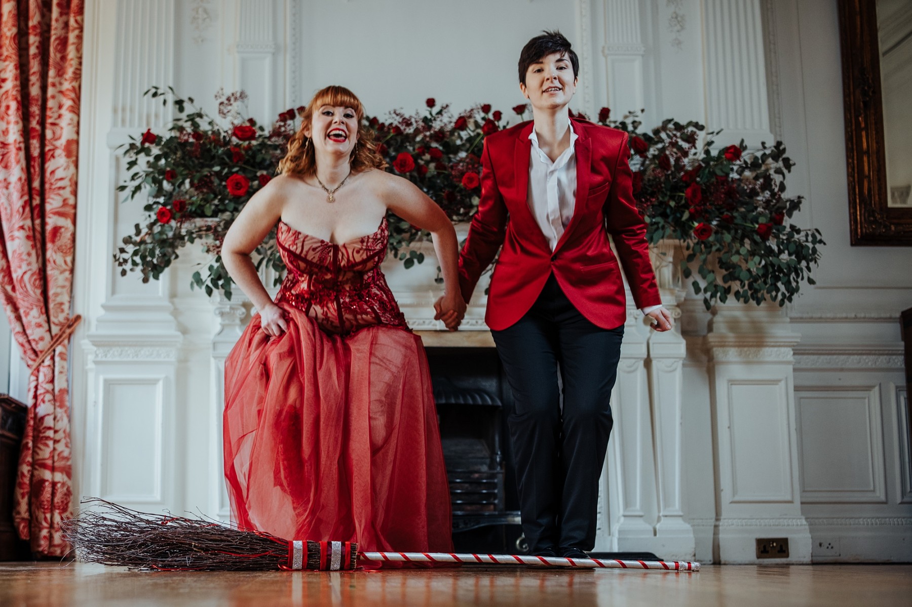 red wedding wear - jumping the broom ceremony - unique wedding ceremony ideas