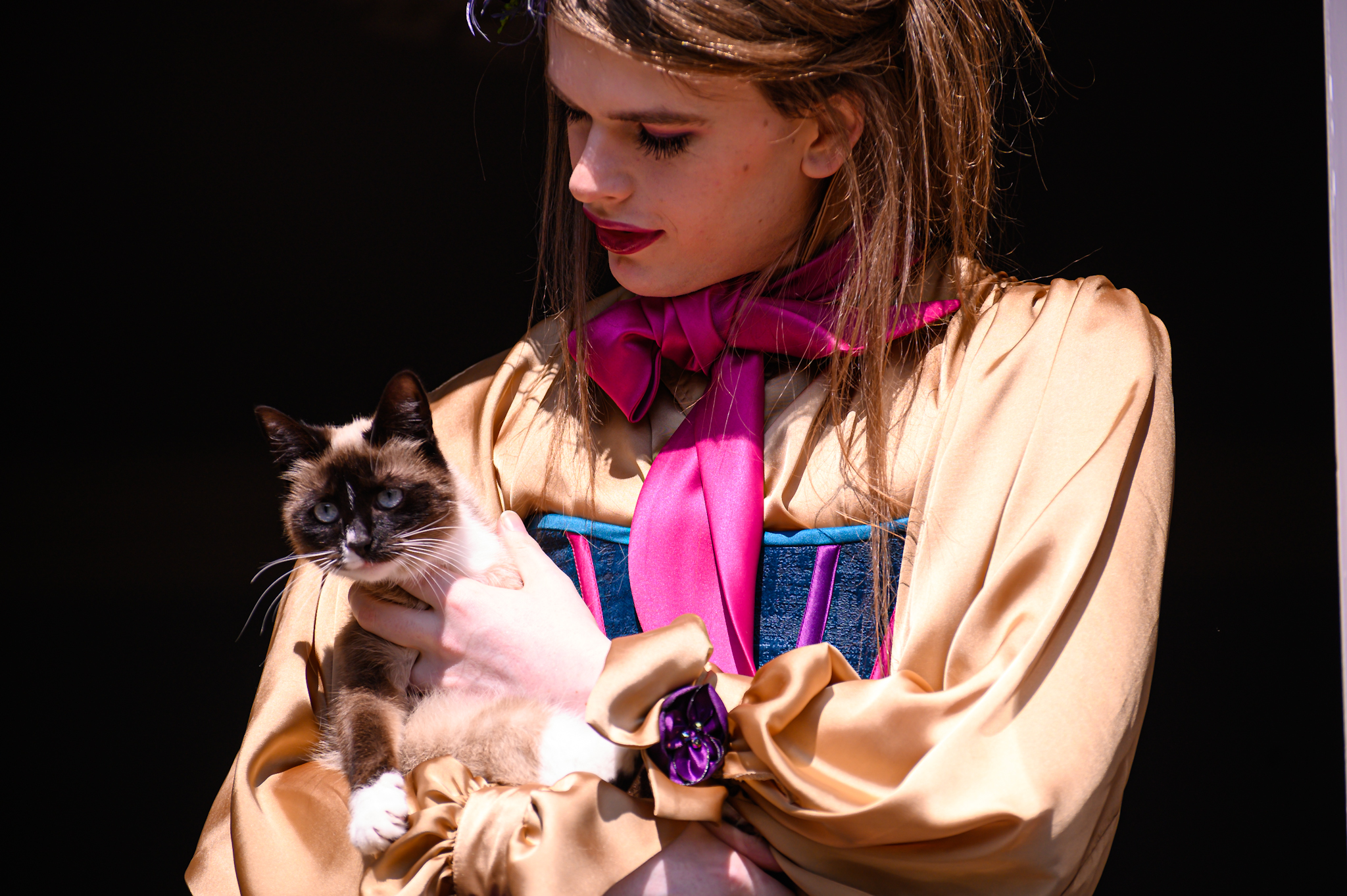 bride holding a kitten