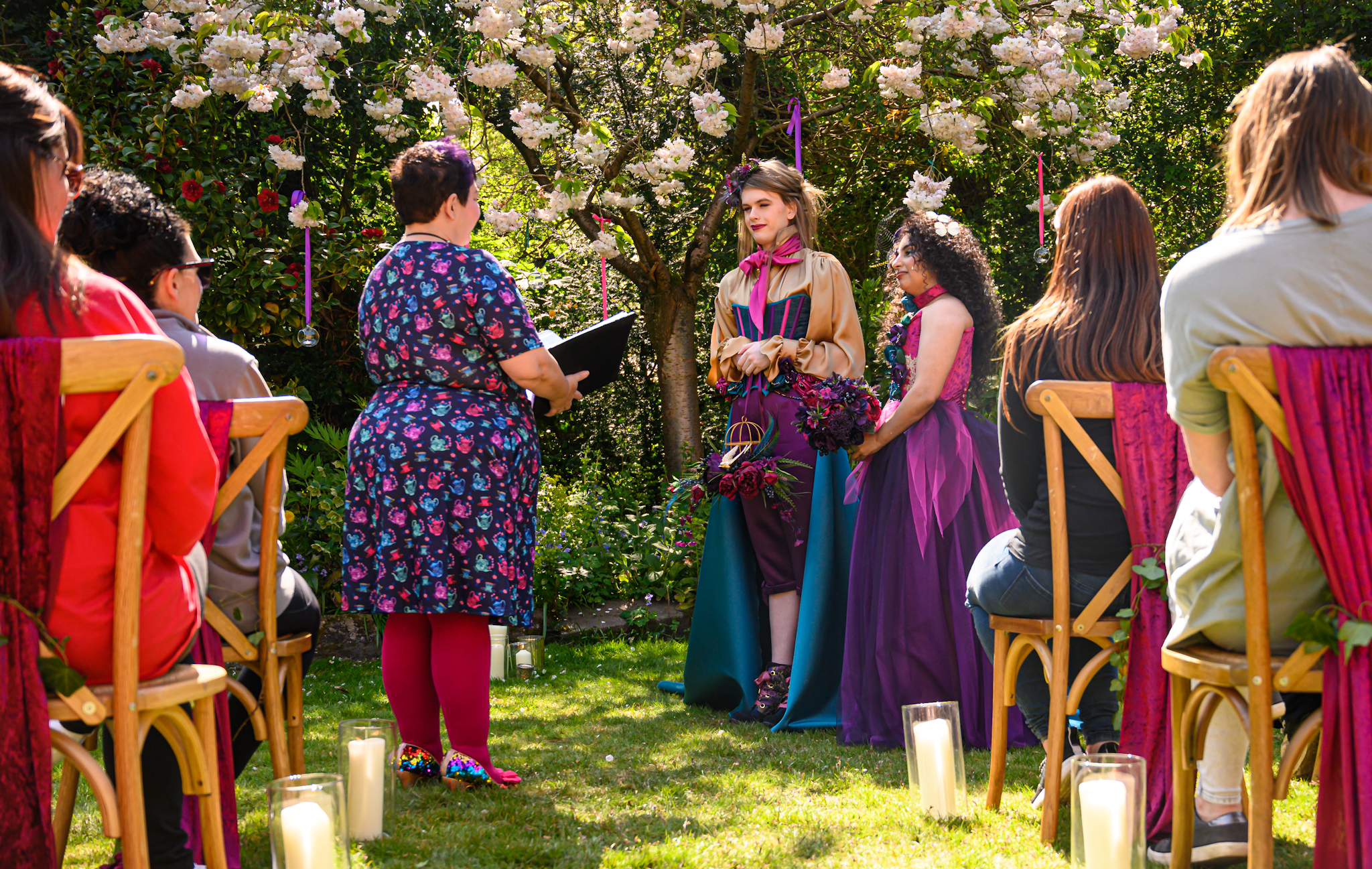 outdoor wedding ceremony - whimsical garden wedding - beautiful outdoor ceremony ideas