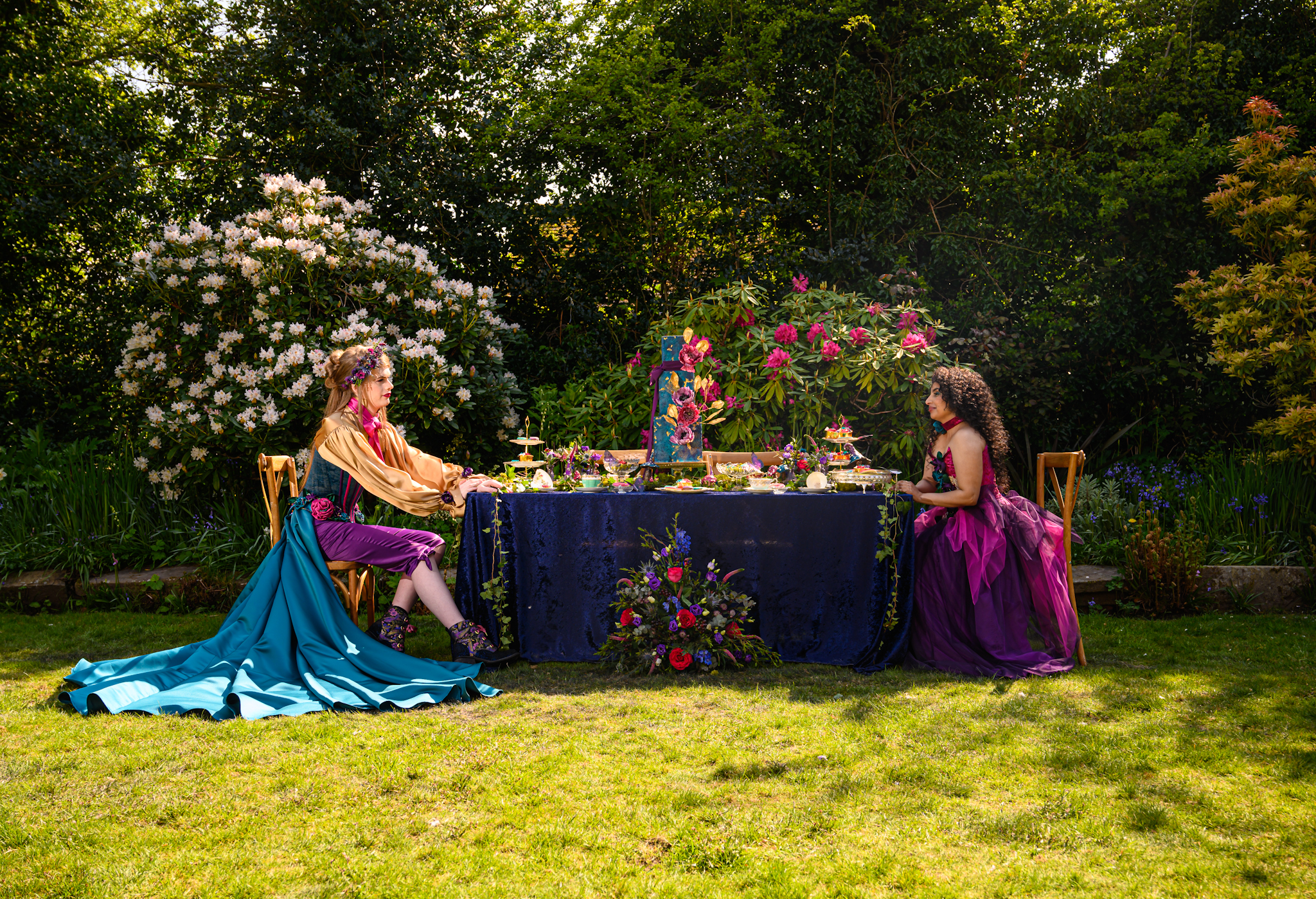 whimsical victorian wedding - outdoor wedding table decoration - wedding tea party