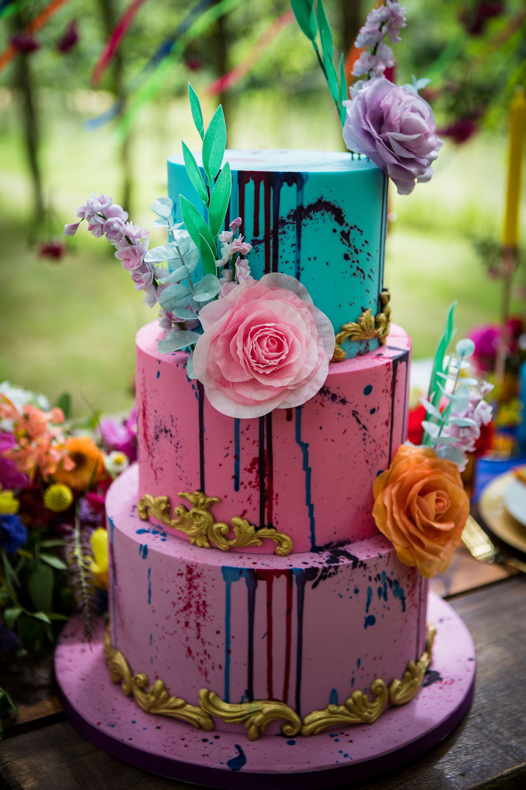 colourful wedding cake - unique wedding cake ideas