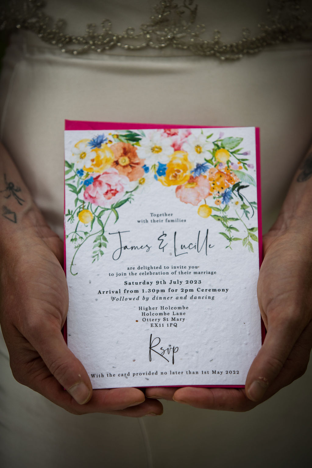 floral wedding invitation - boho wedding invitation