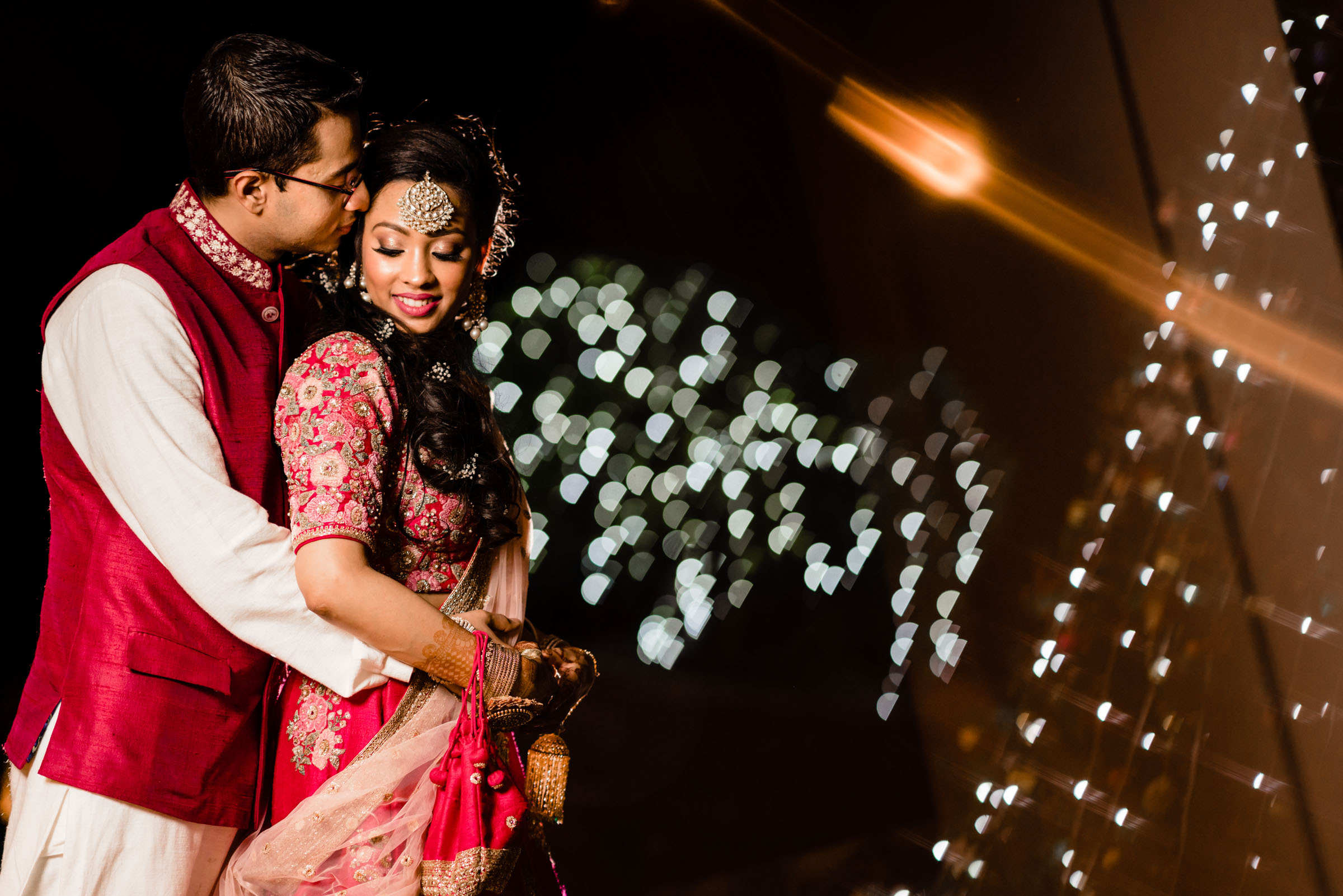 artistic wedding photo of bride and groom at their destination wedding