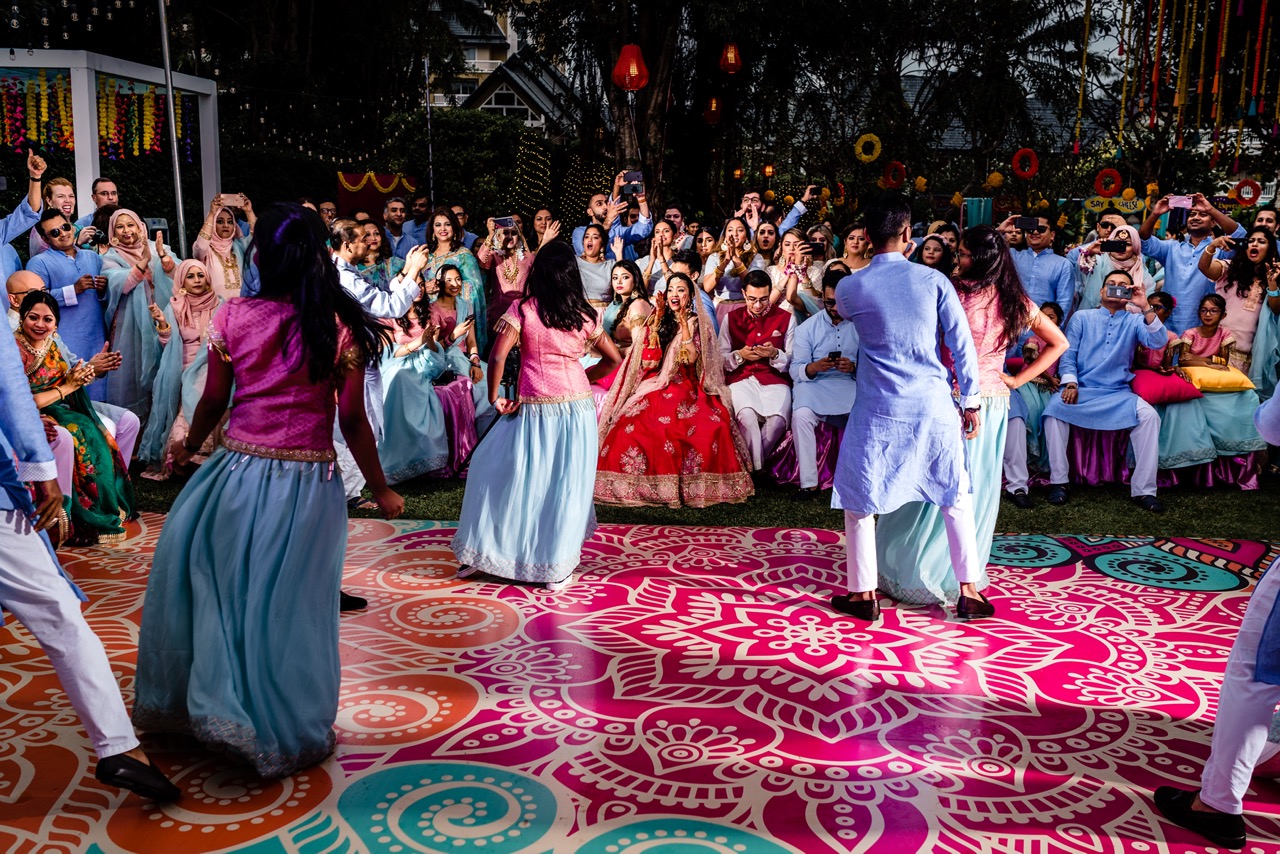 dancers performing at destination wedding in thailand